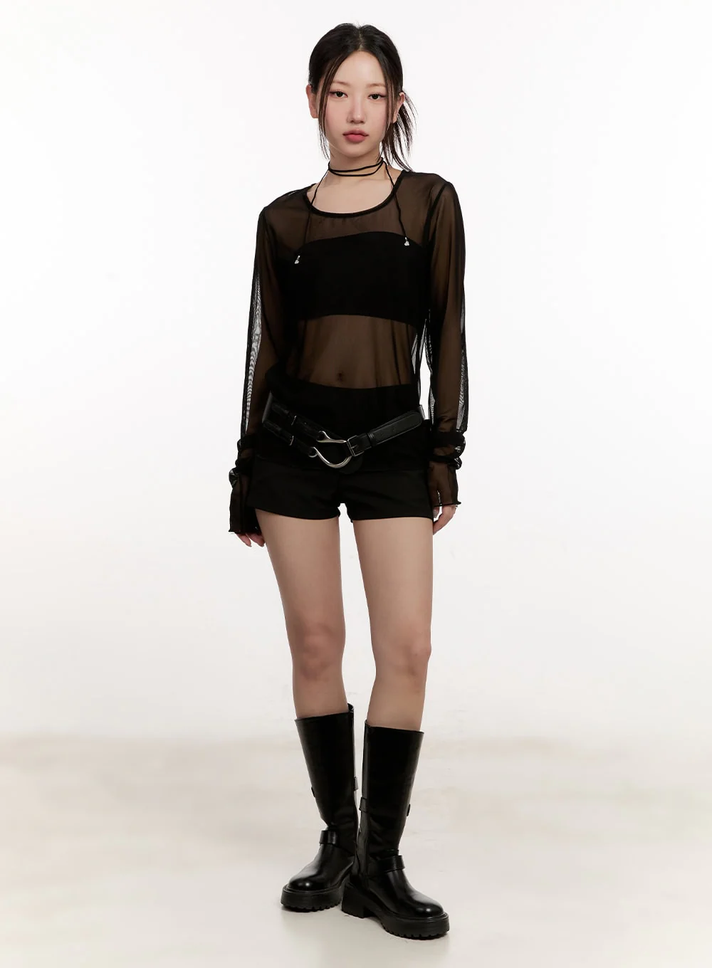Sheer Long-Sleeve Layering Top CM510 - Image 4