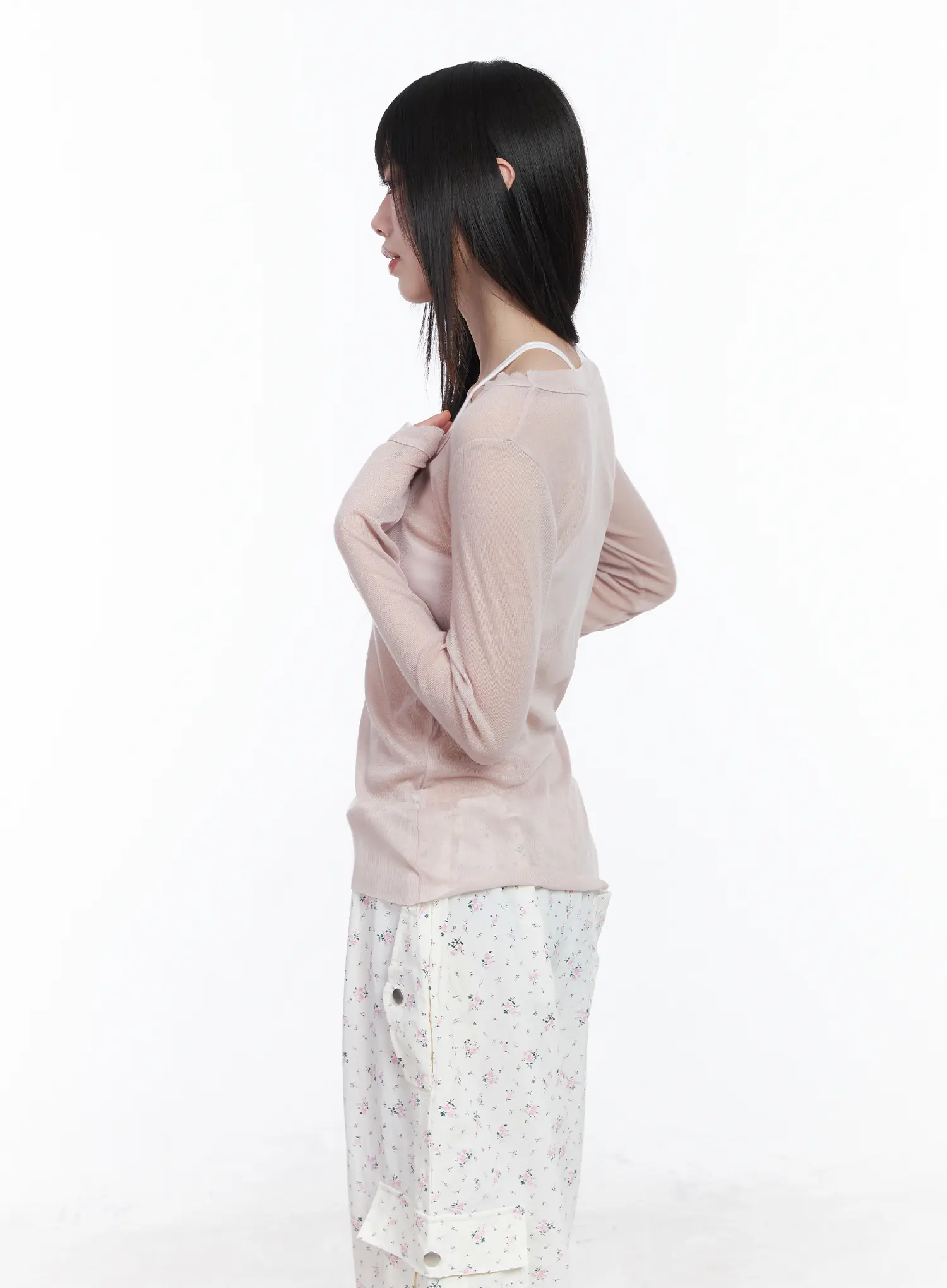 Sheer Long Sleeve Top CM526 - Image 8