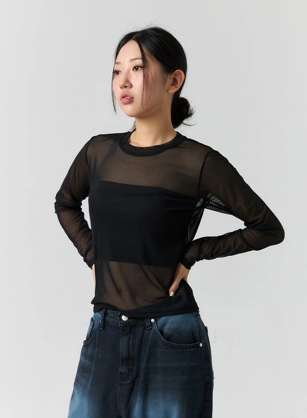 Sheer Long Sleeve Top CS302 - Image 10