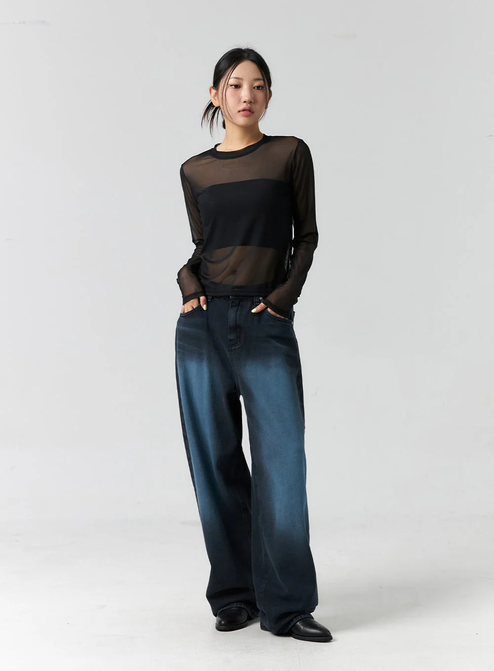 Sheer Long Sleeve Top CS302 - Image 12