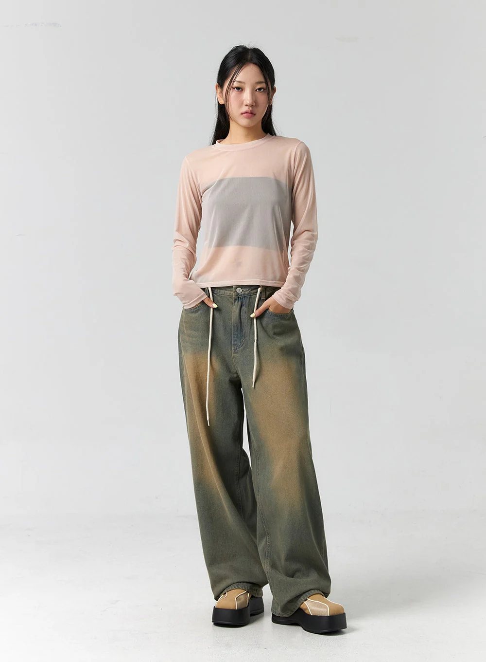 Sheer Long Sleeve Top CS302 - Image 2