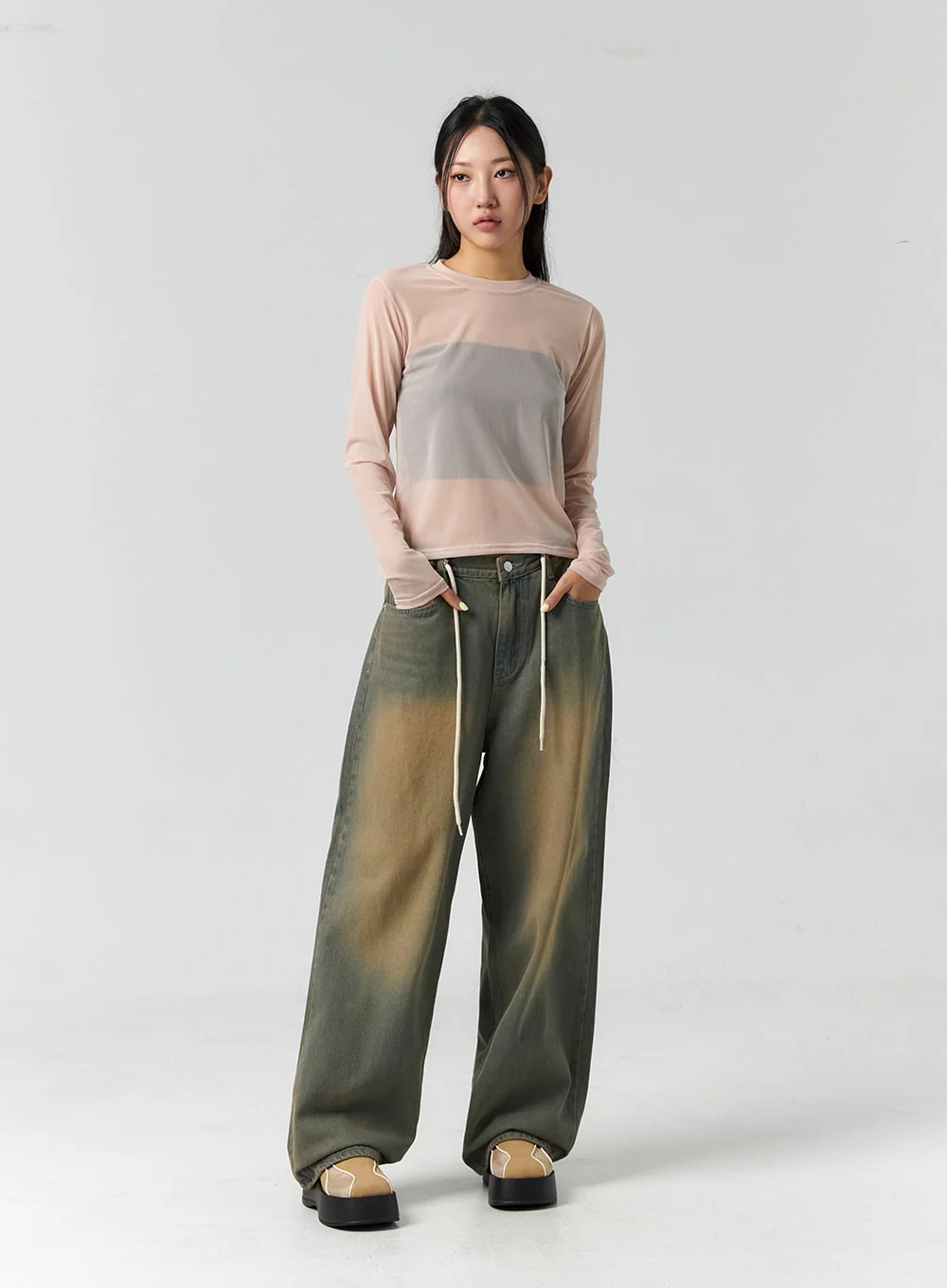 Sheer Long Sleeve Top CS302 - Image 3