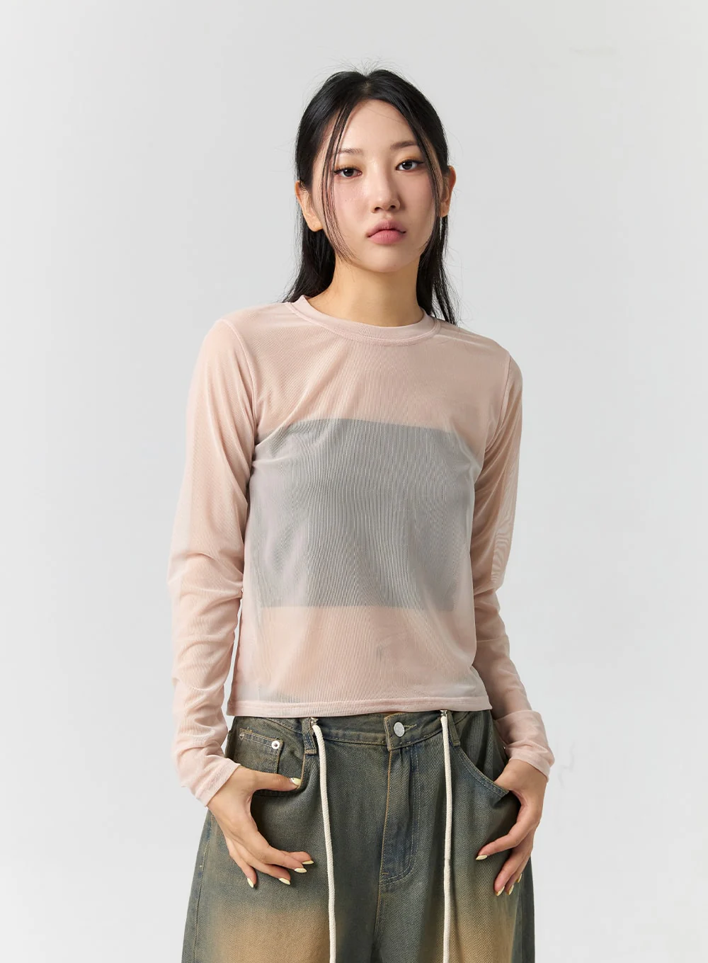 Sheer Long Sleeve Top CS302 - Image 5