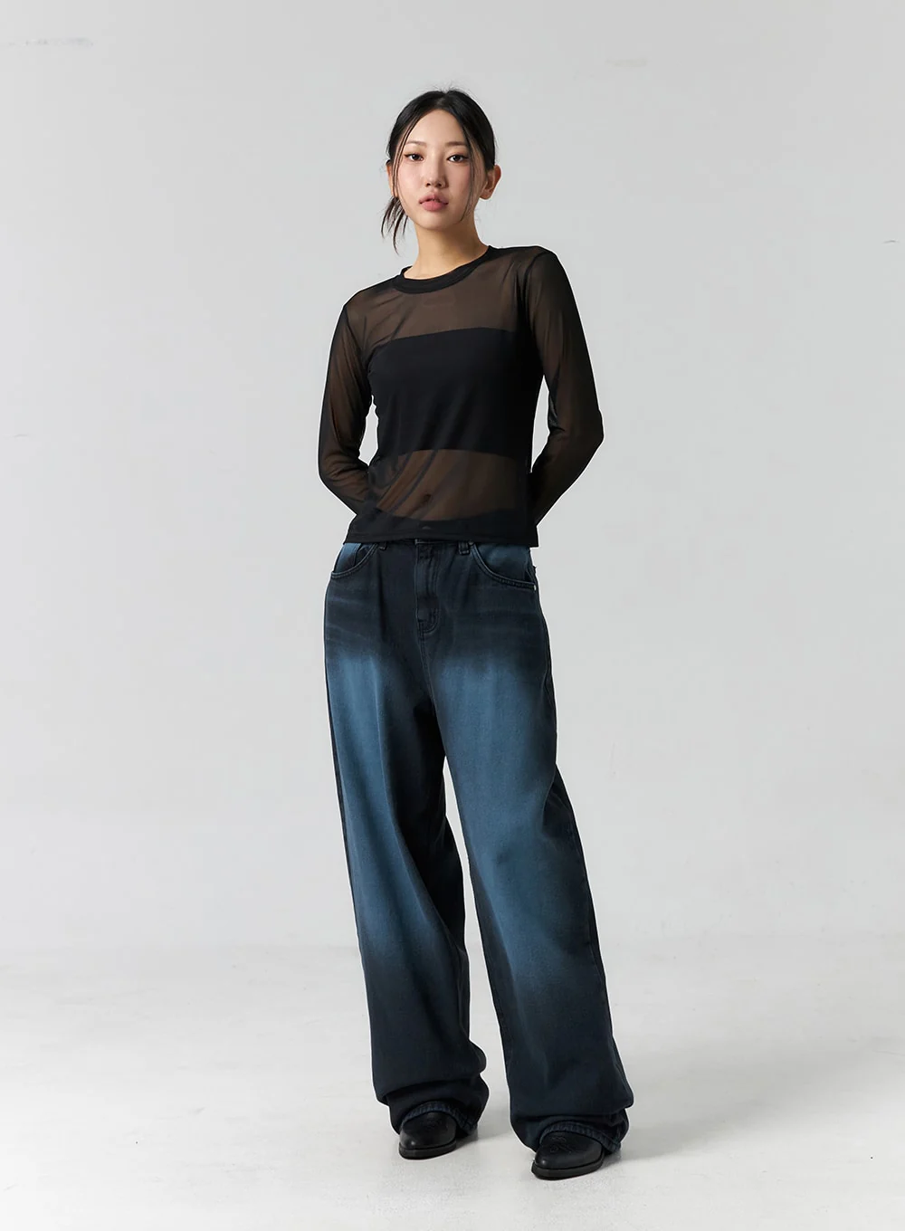 Sheer Long Sleeve Top CS302 - Image 7