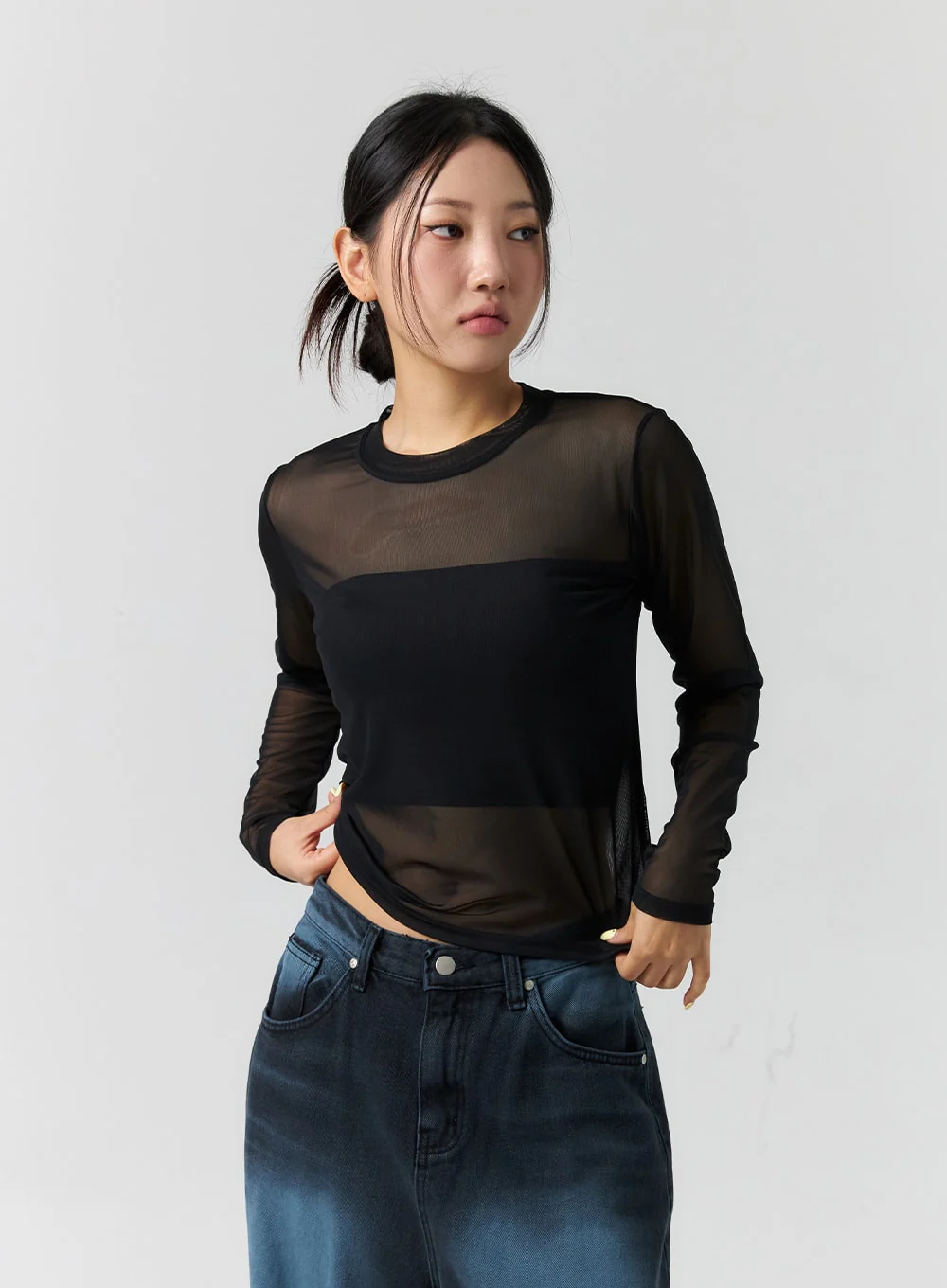 Sheer Long Sleeve Top CS302 - Image 8