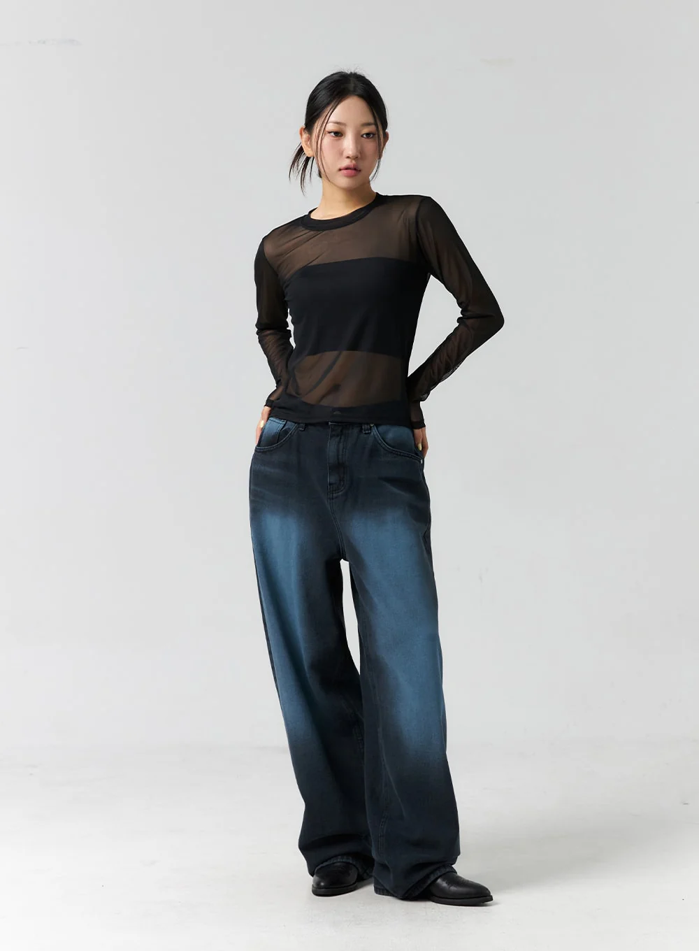 Sheer Long Sleeve Top CS302 - Image 9