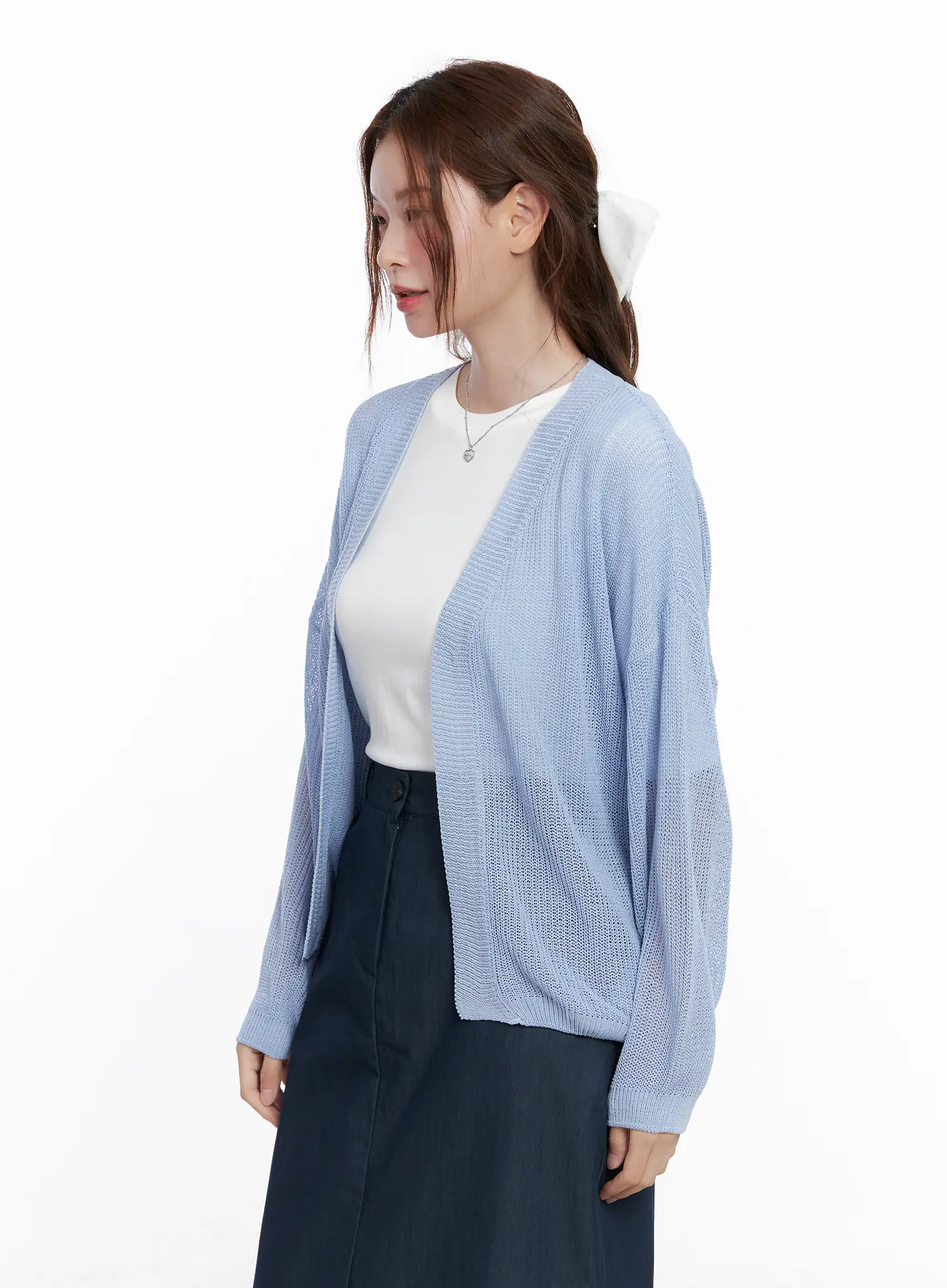 Sheer Loose-Fit Cardigan CG521 - Image 4