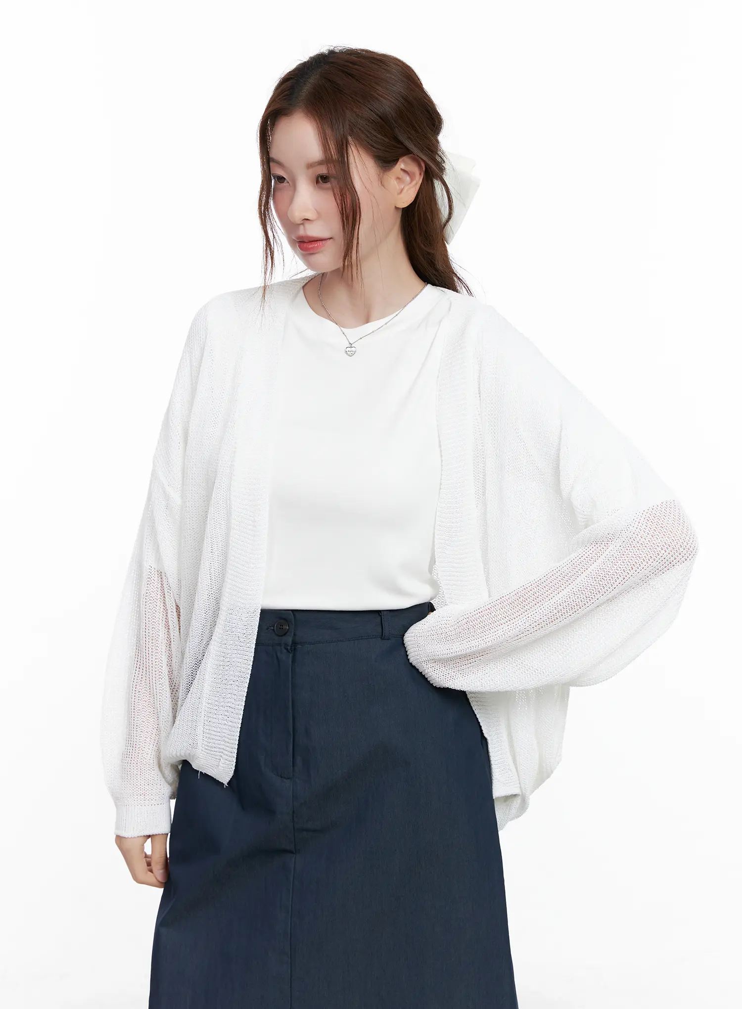 Sheer Loose-Fit Cardigan CG521 - Image 7