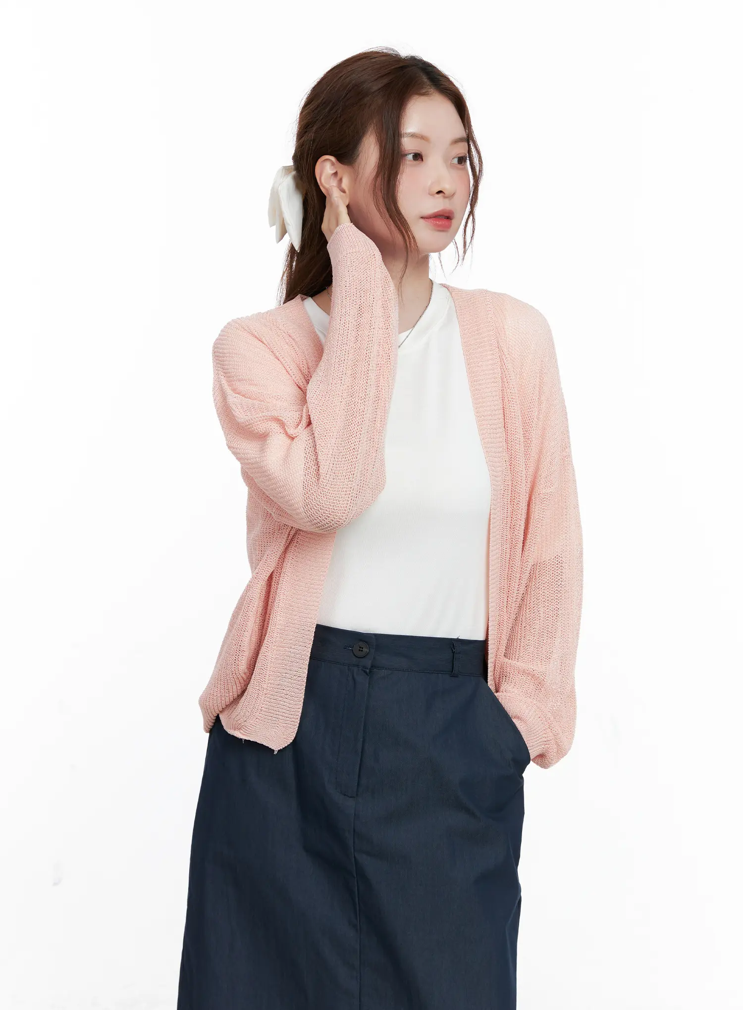 Sheer Loose-Fit Cardigan CG521 - Image 8