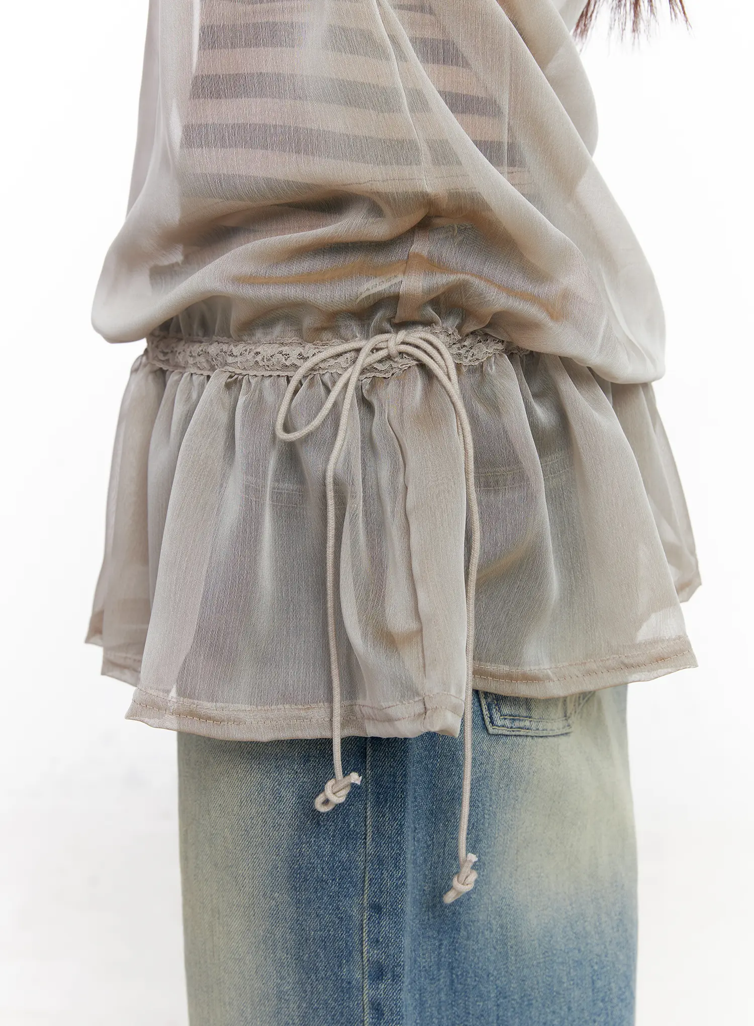 Sheer Off-Shoulder Blouse CM524 - Image 10