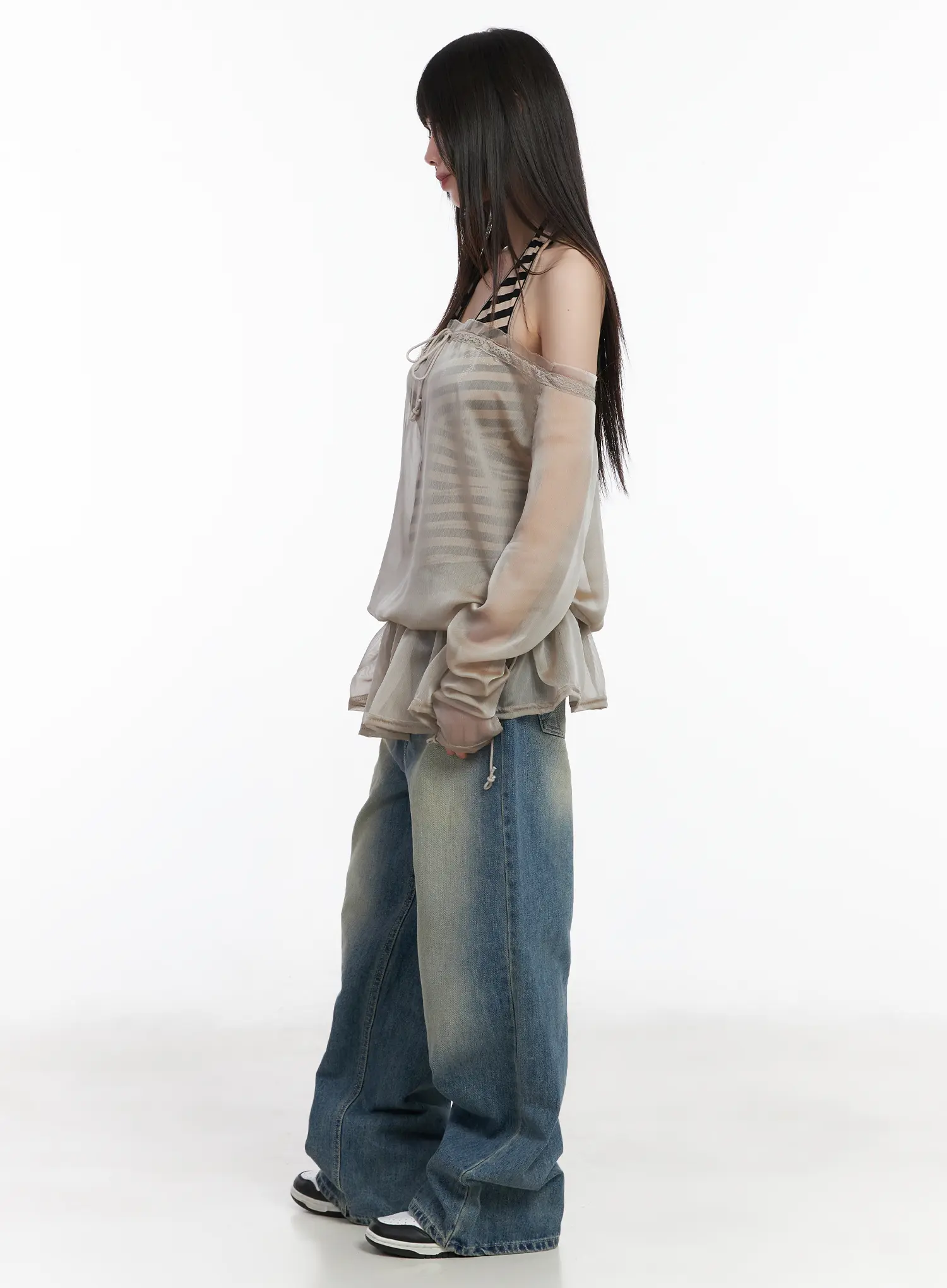 Sheer Off-Shoulder Blouse CM524 - Image 4