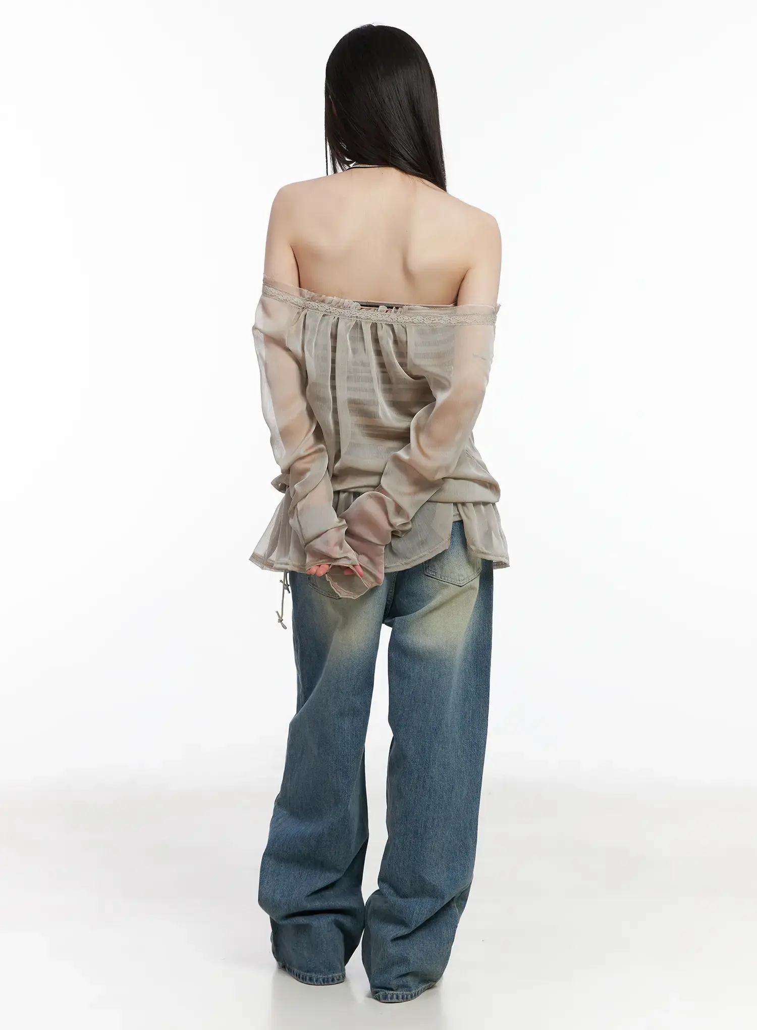 Sheer Off-Shoulder Blouse CM524 - Image 5