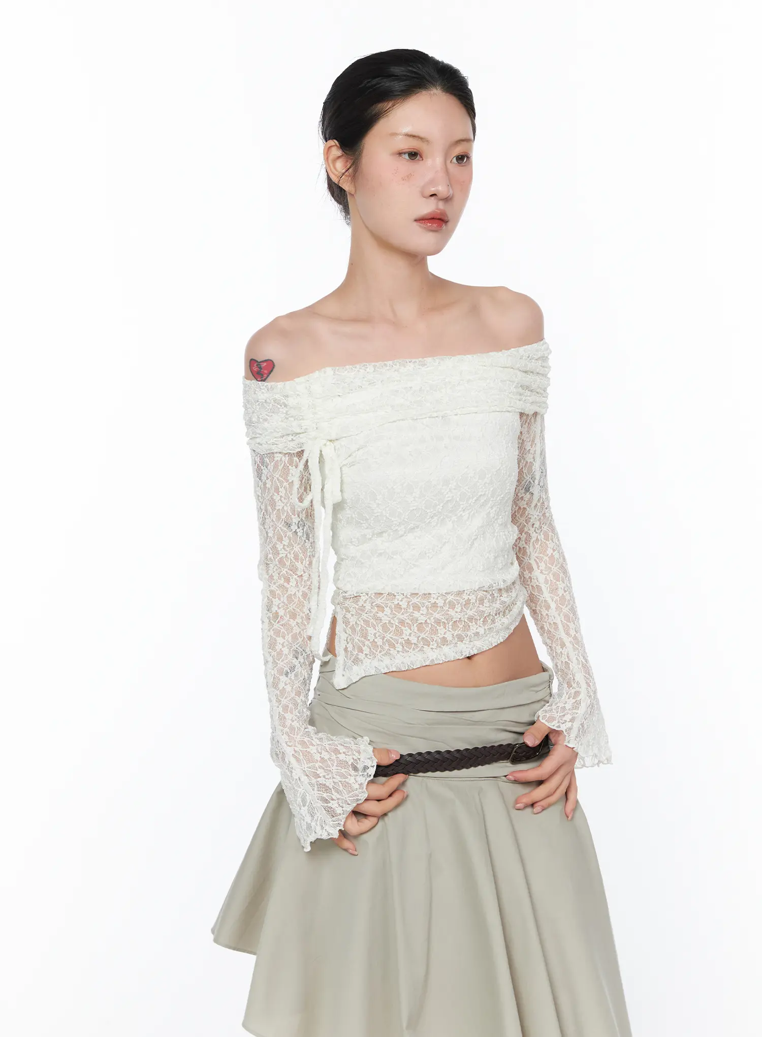 Sheer Off-Shoulder Lace Top CA524 - Image 2