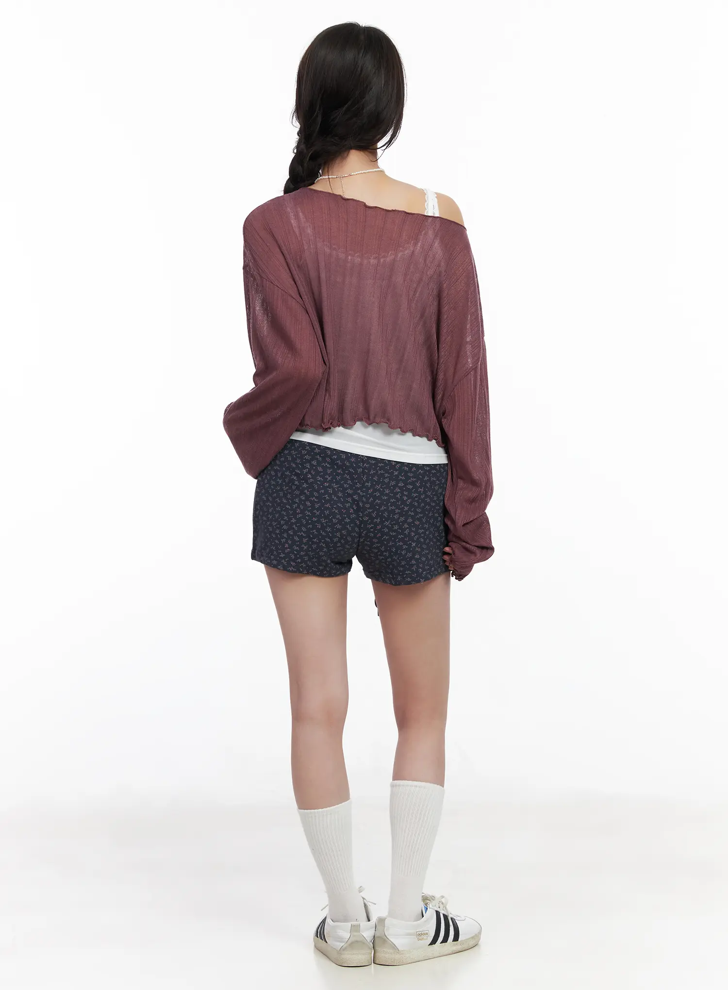 Sheer Off-Shoulder Long Sleeve Top CM527 - Image 5