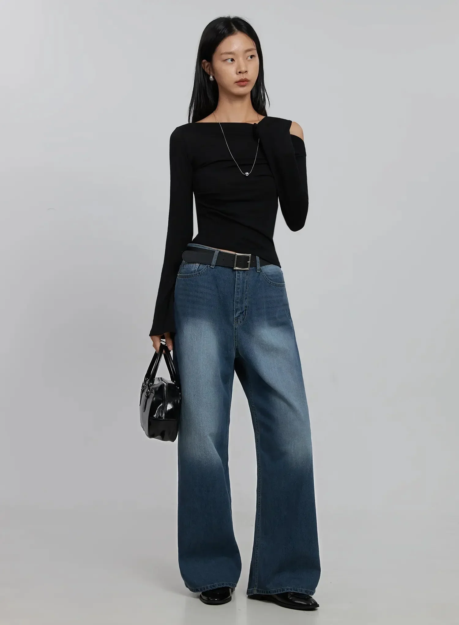 Sheer Off-Shoulder Long Sleeve Top ID516 - Image 14