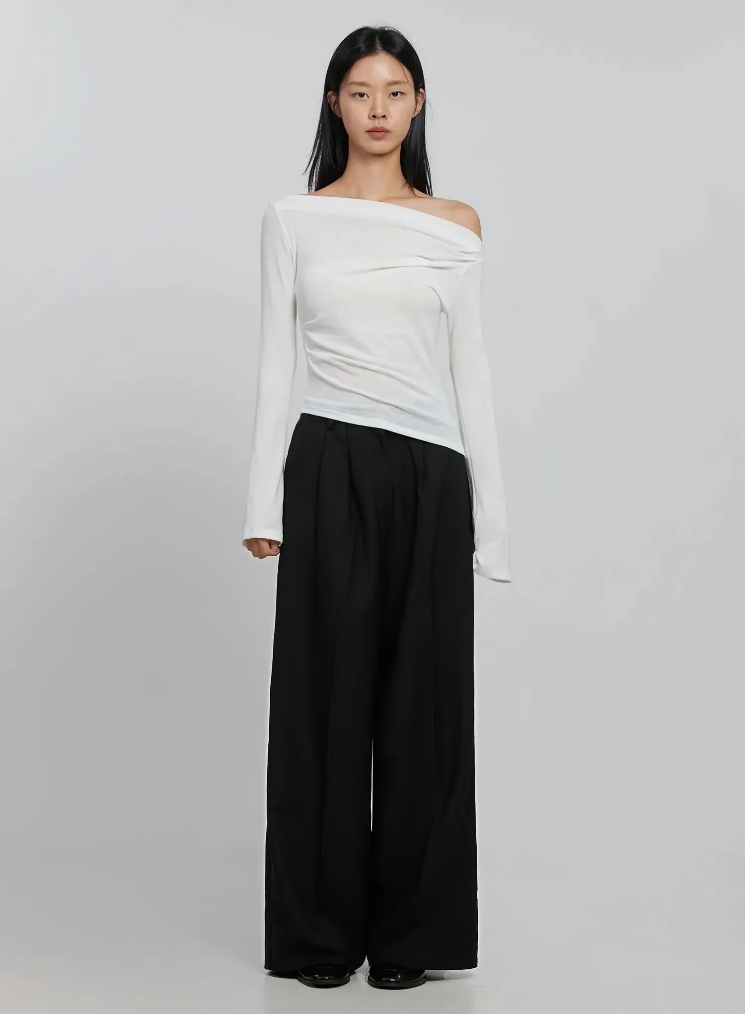 Sheer Off-Shoulder Long Sleeve Top ID516 - Image 7