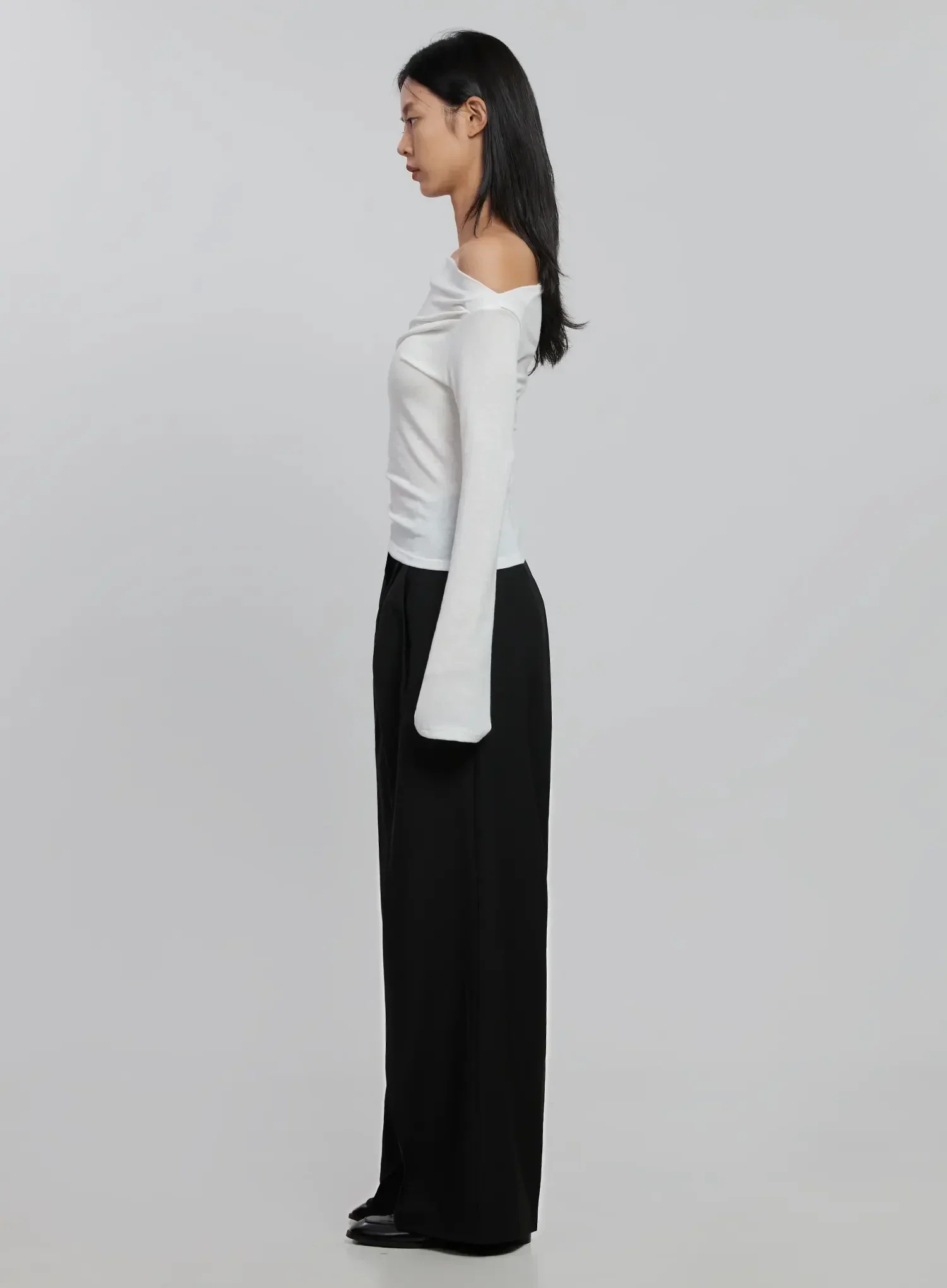 Sheer Off-Shoulder Long Sleeve Top ID516 - Image 9