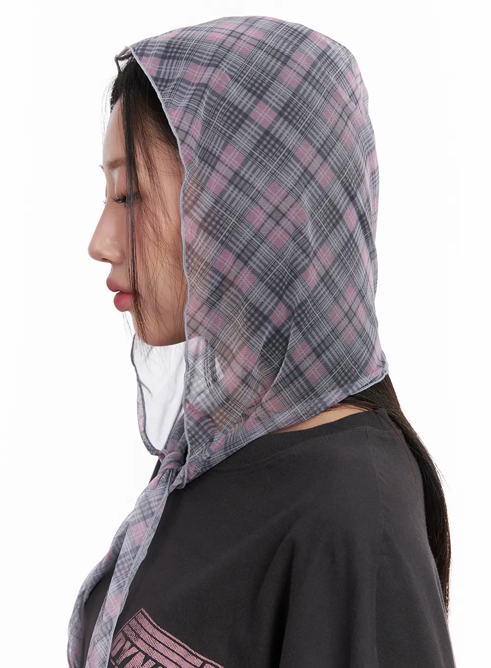 Sheer Plaid Head Scarf CL522 - Image 5