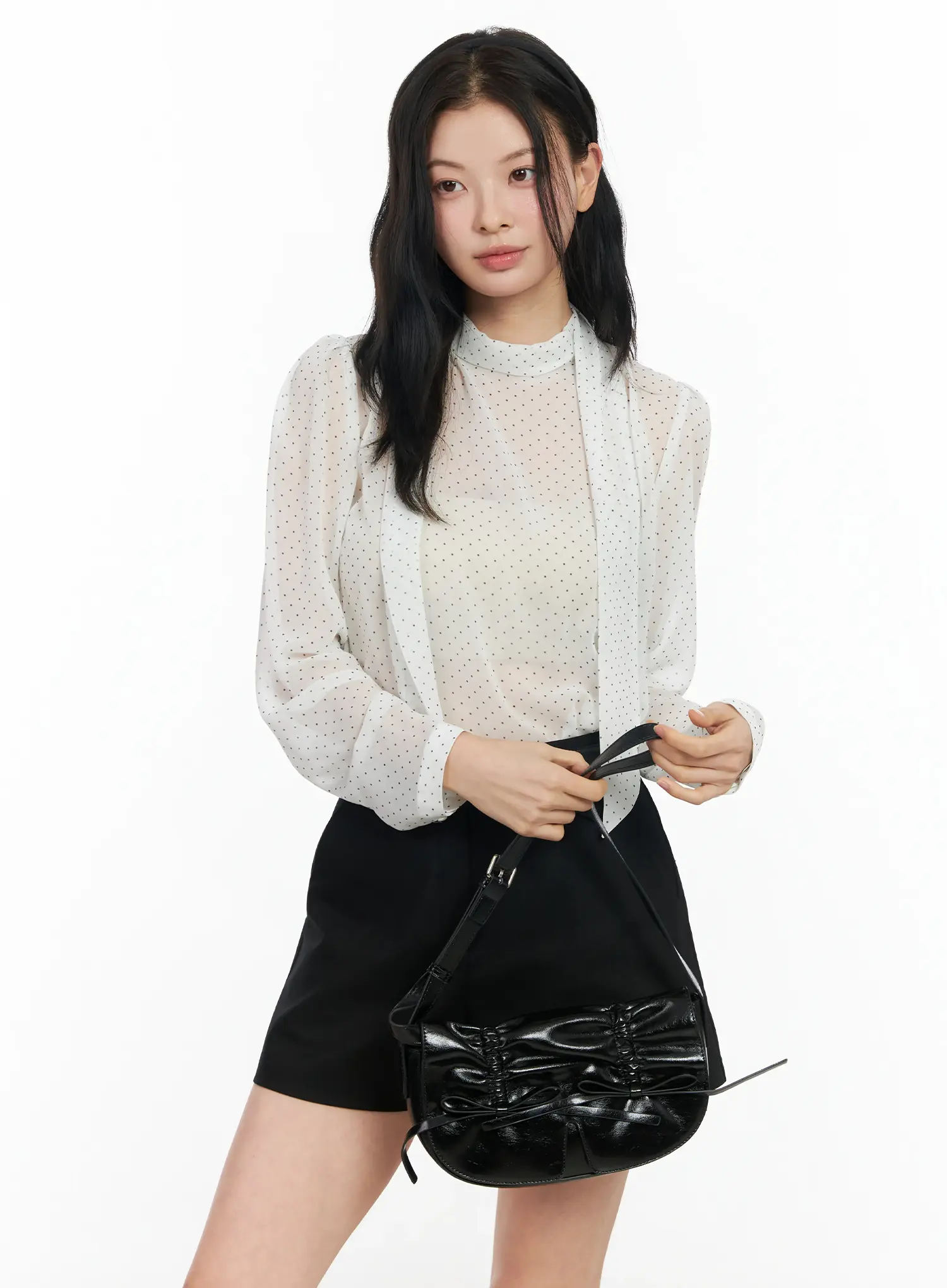 Sheer Polka Dot Blouse IM524