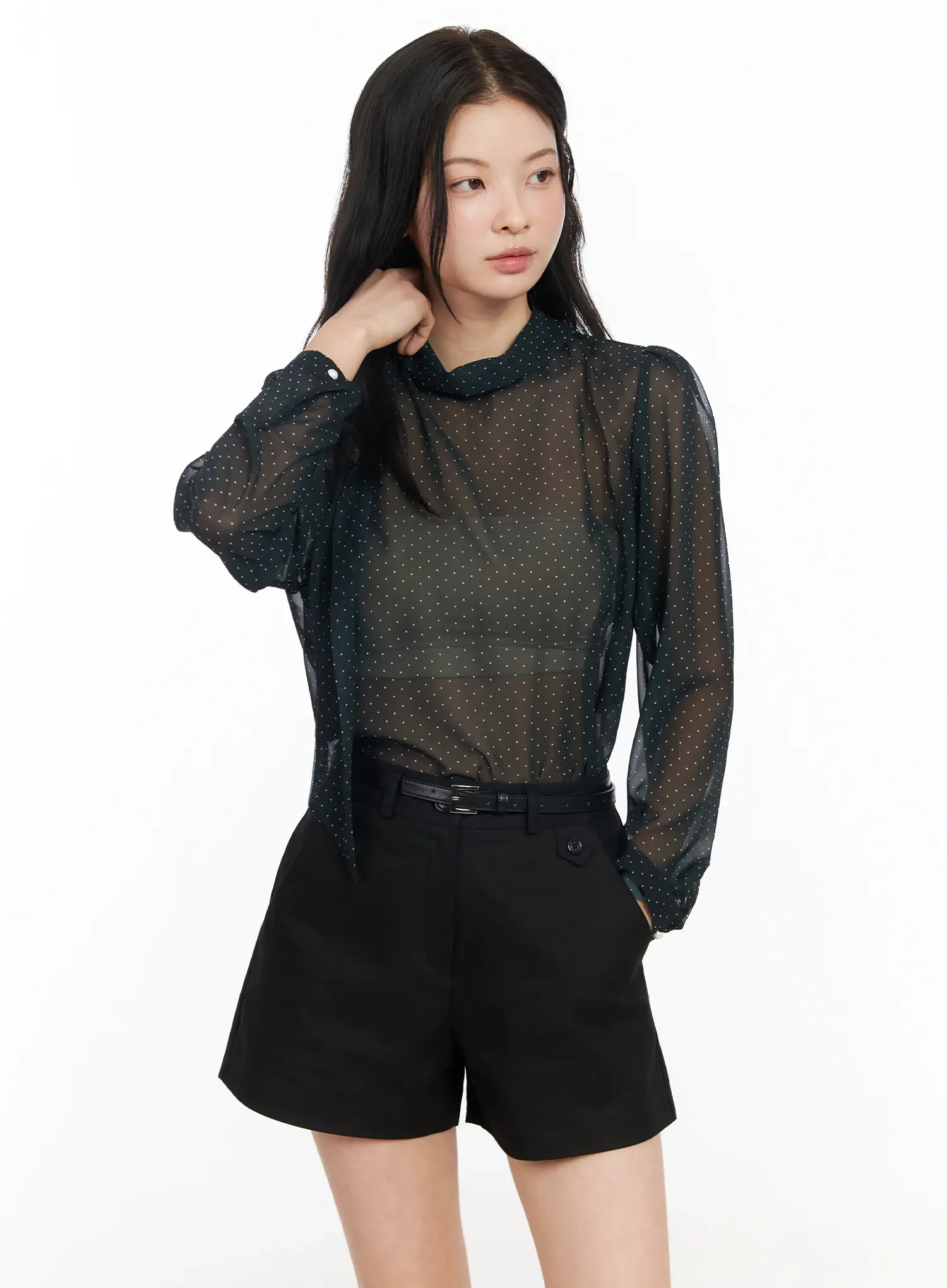 Sheer Polka Dot Blouse IM524 - Image 13
