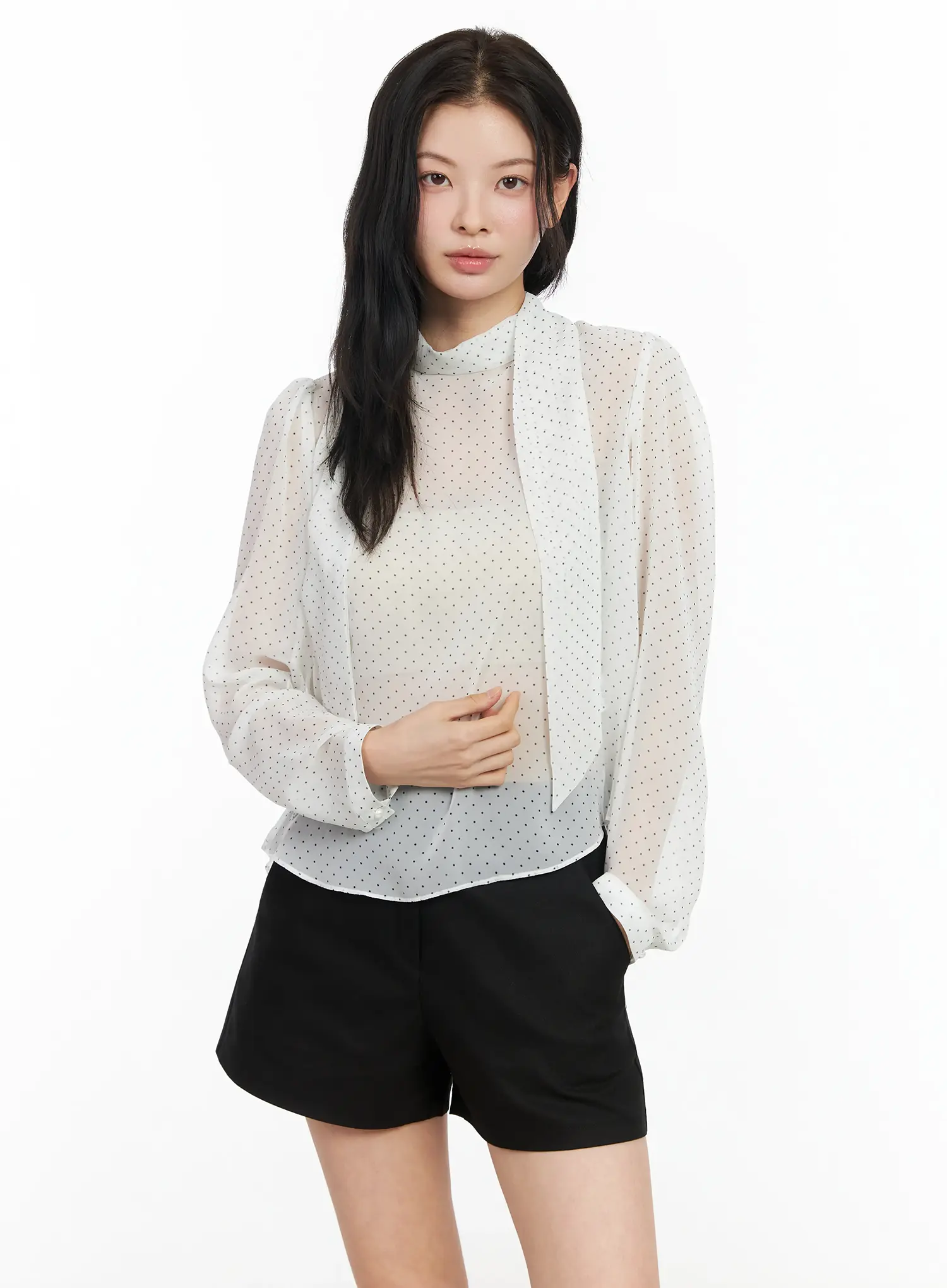 Sheer Polka Dot Blouse IM524 - Image 3