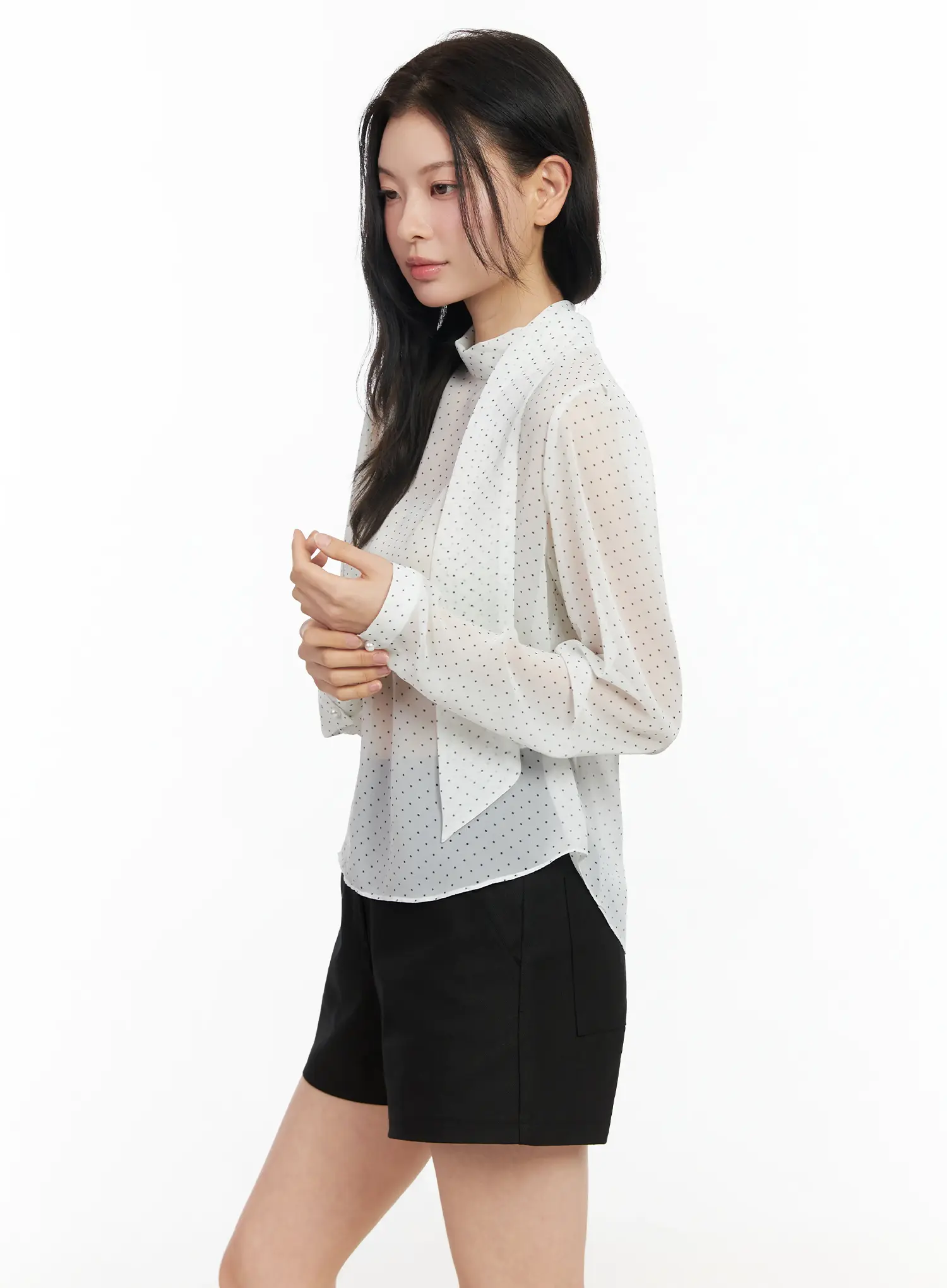 Sheer Polka Dot Blouse IM524 - Image 4