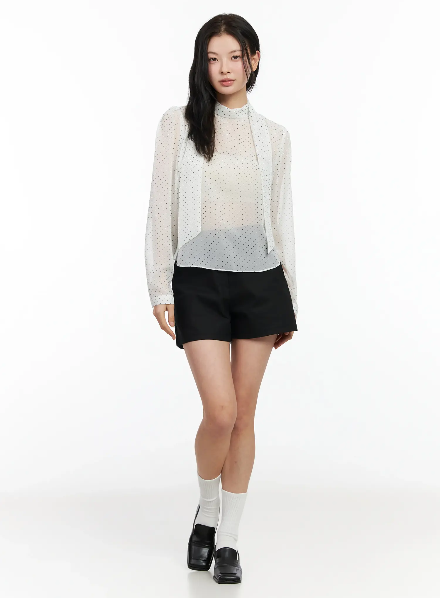 Sheer Polka Dot Blouse IM524 - Image 5