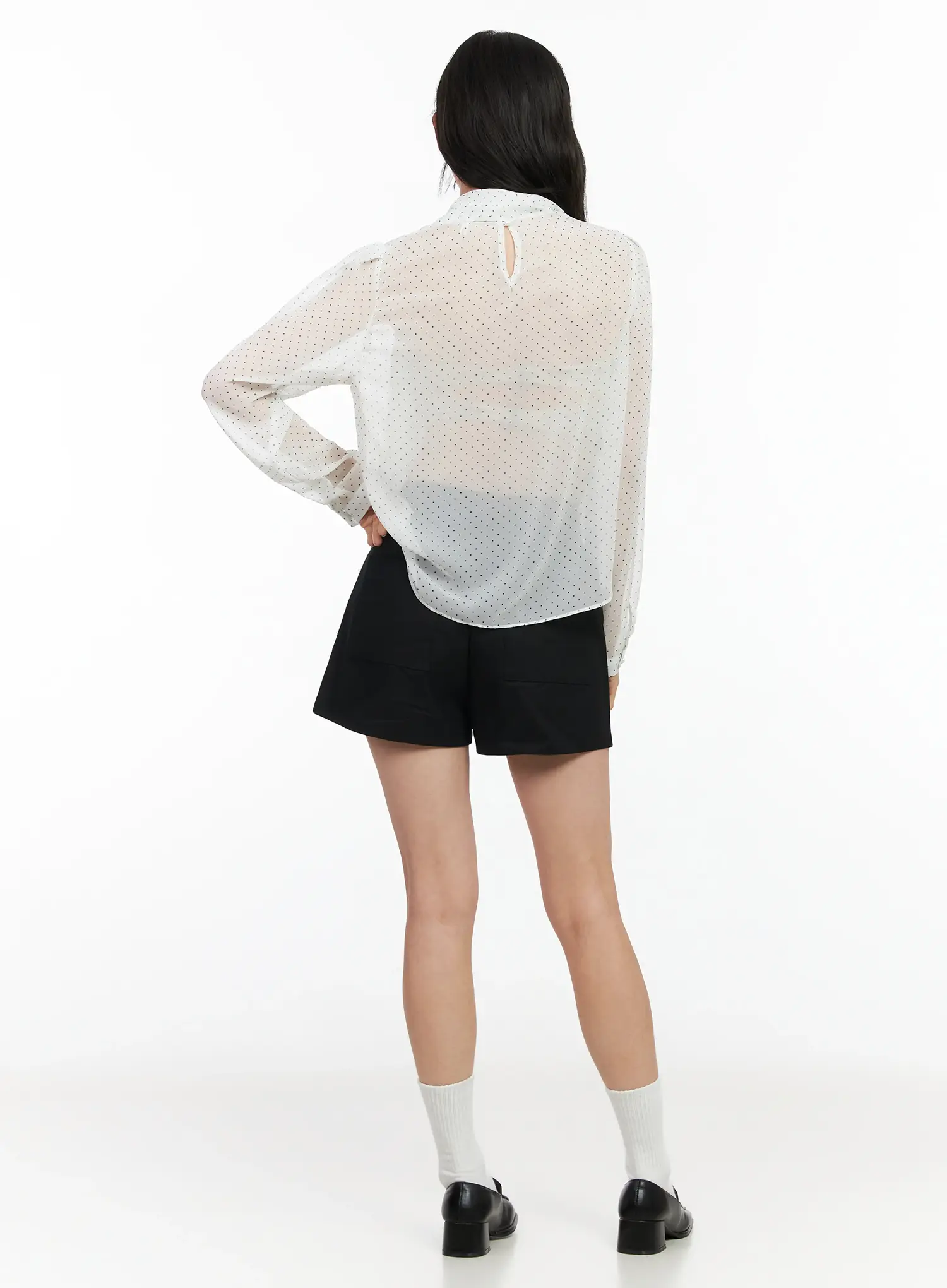 Sheer Polka Dot Blouse IM524 - Image 7