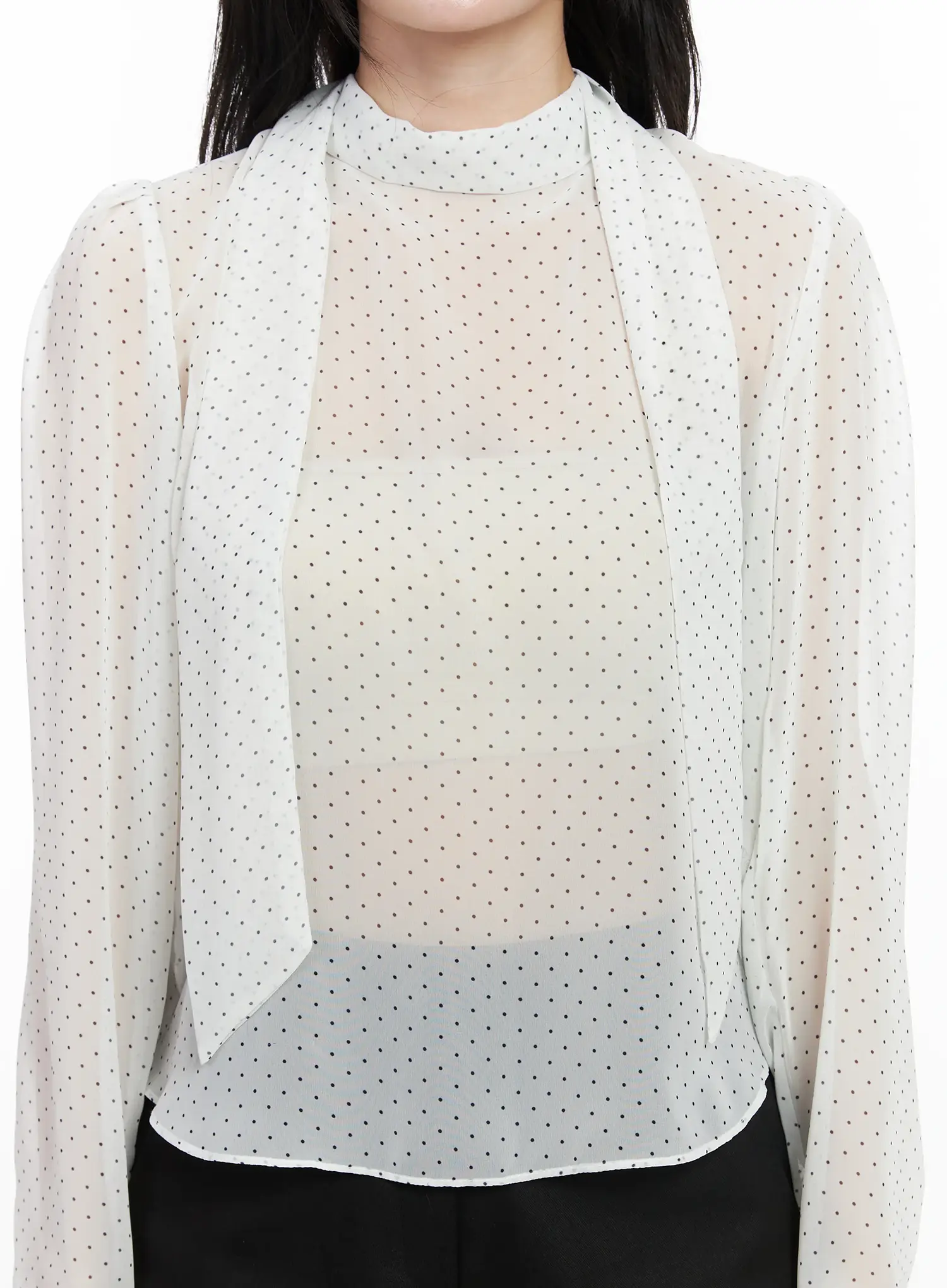 Sheer Polka Dot Blouse IM524 - Image 8
