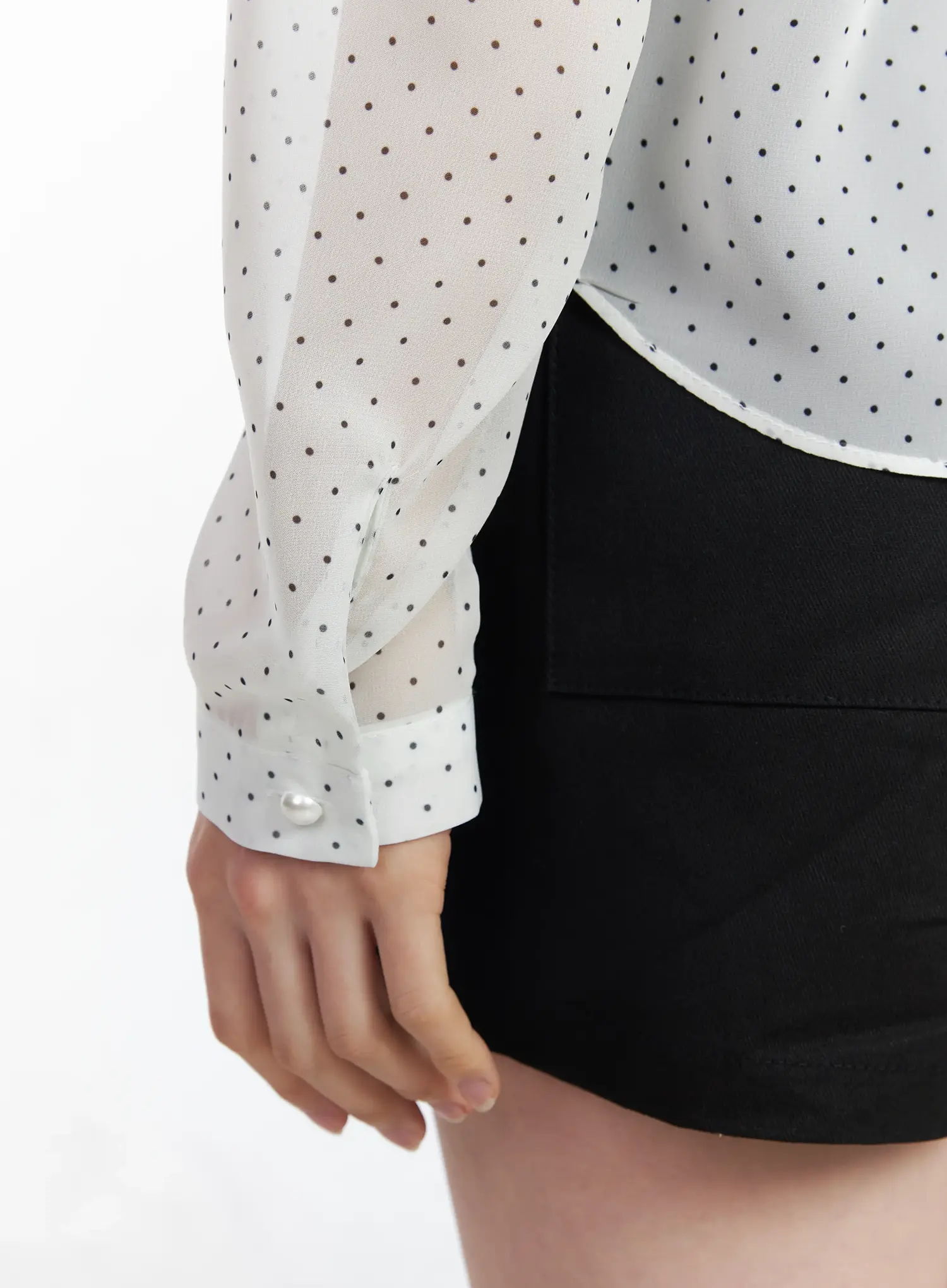 Sheer Polka Dot Blouse IM524 - Image 9