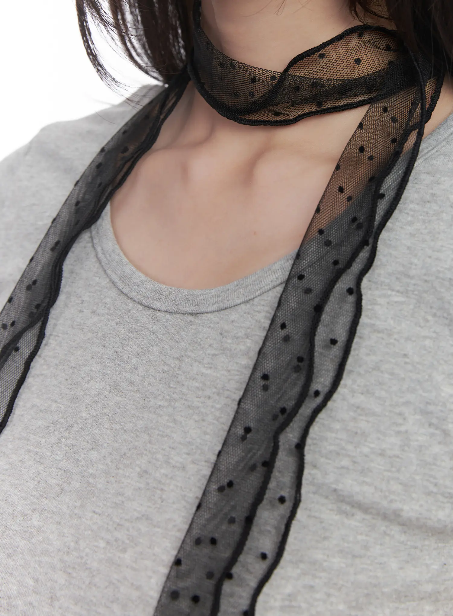 Sheer Polka Dot Scarf CU520 - Image 3