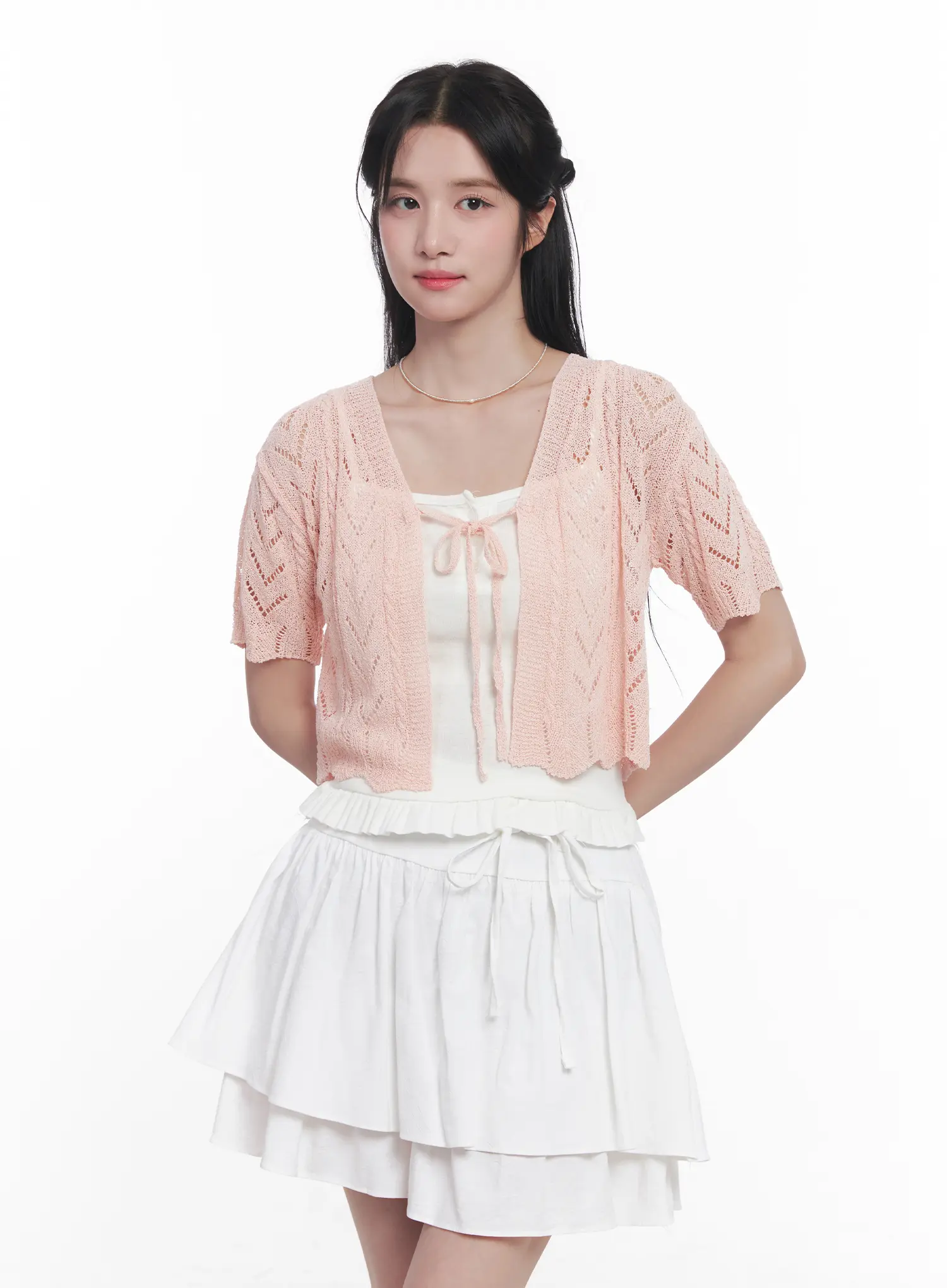 Sheer Short-Sleeve Cardigan CU523 - Image 11