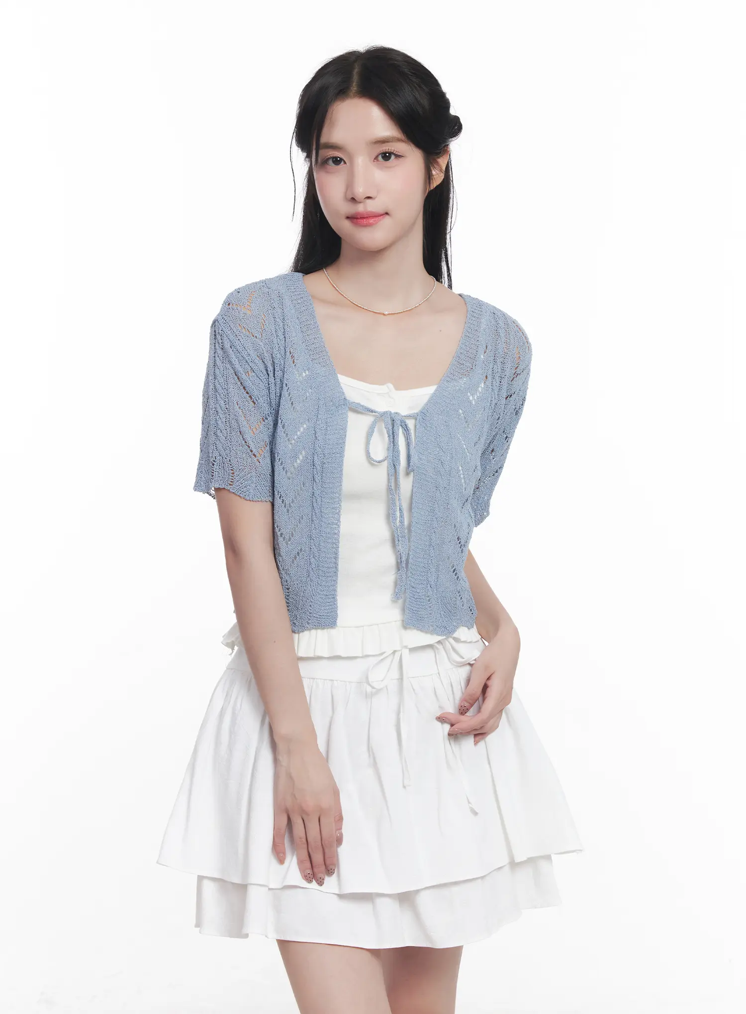Sheer Short-Sleeve Cardigan CU523 - Image 12