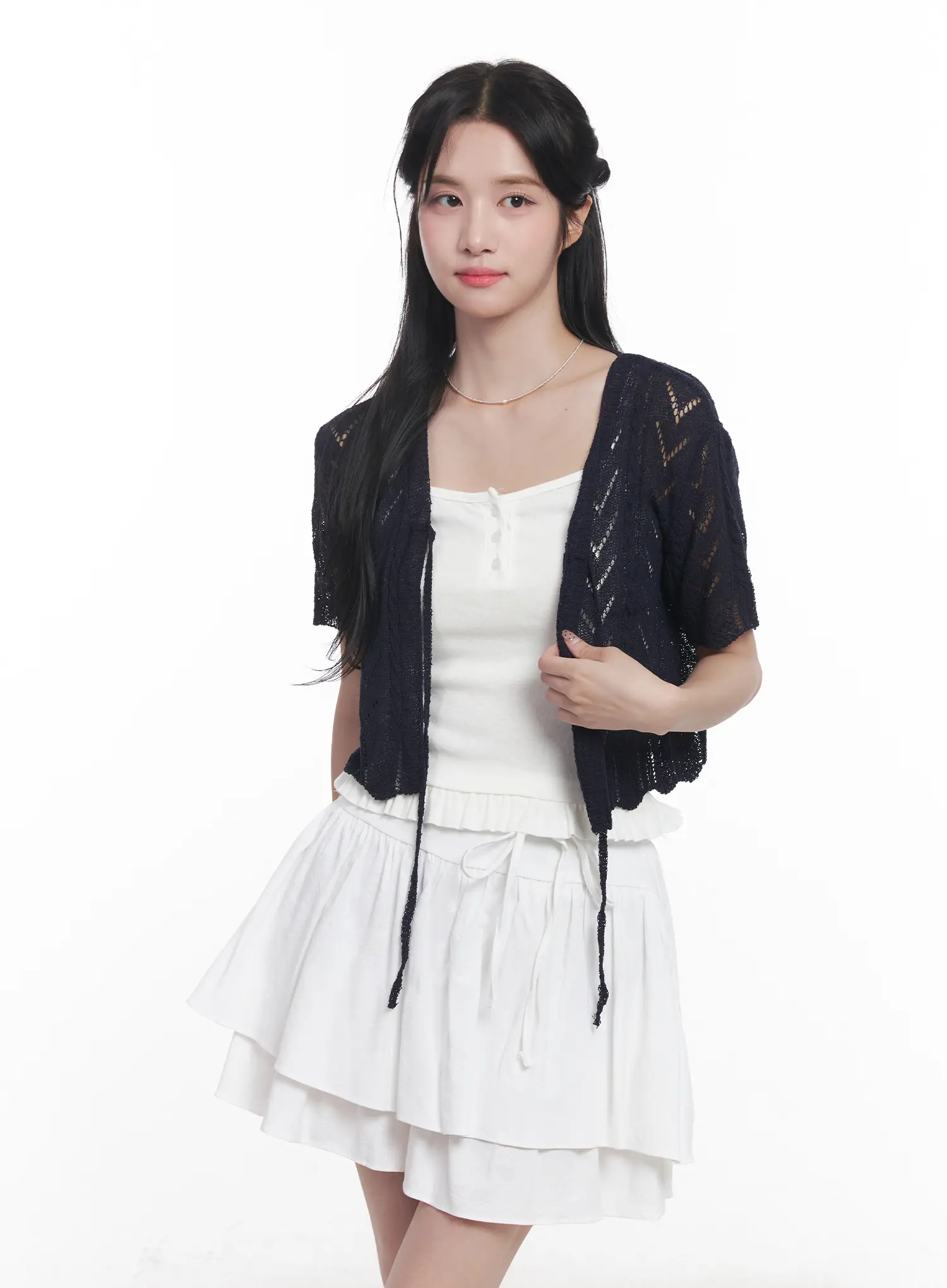 Sheer Short-Sleeve Cardigan CU523 - Image 13