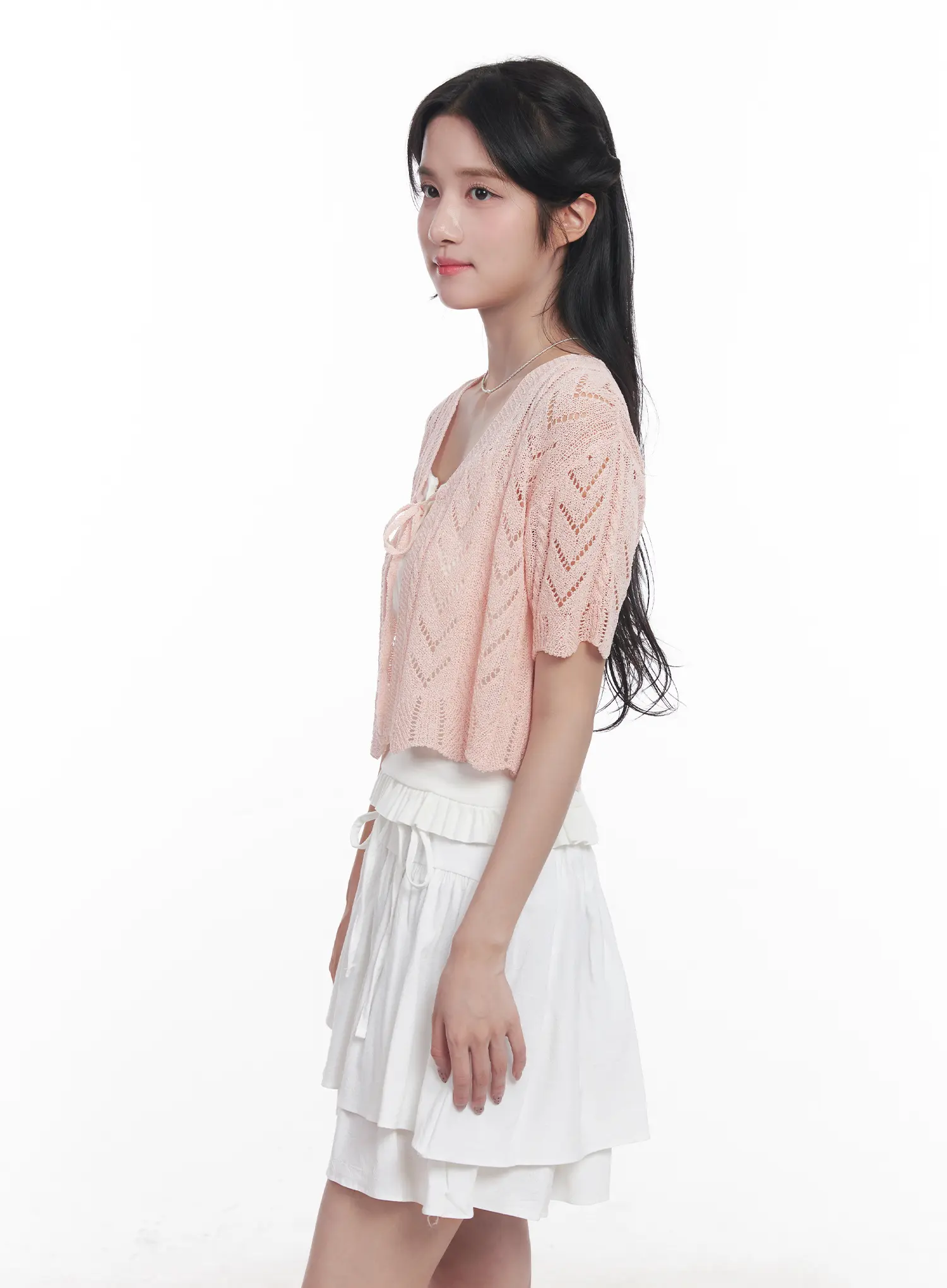 Sheer Short-Sleeve Cardigan CU523 - Image 5