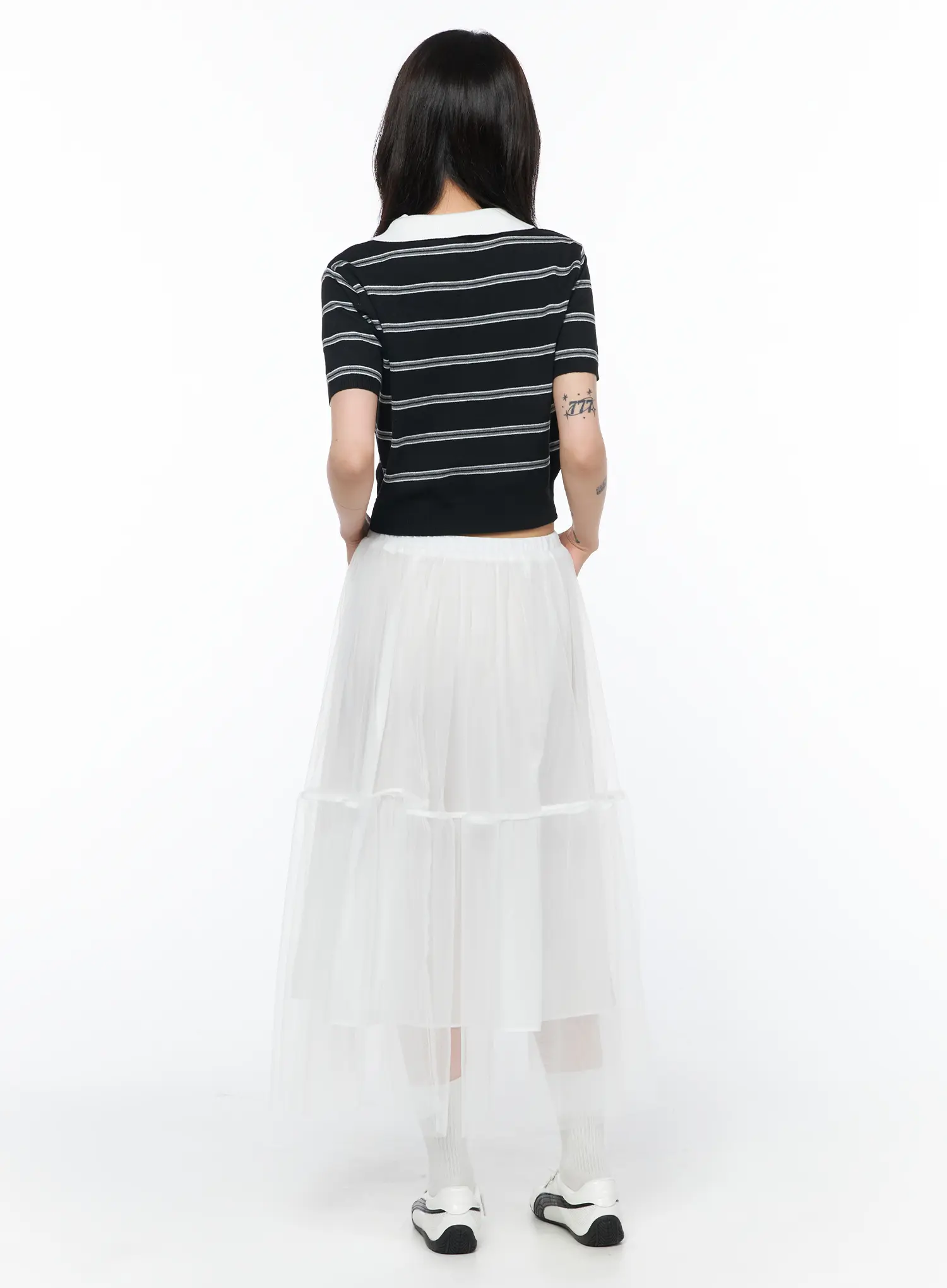 Sheer Tiered Tulle Maxi Skirt CA527 - Image 7