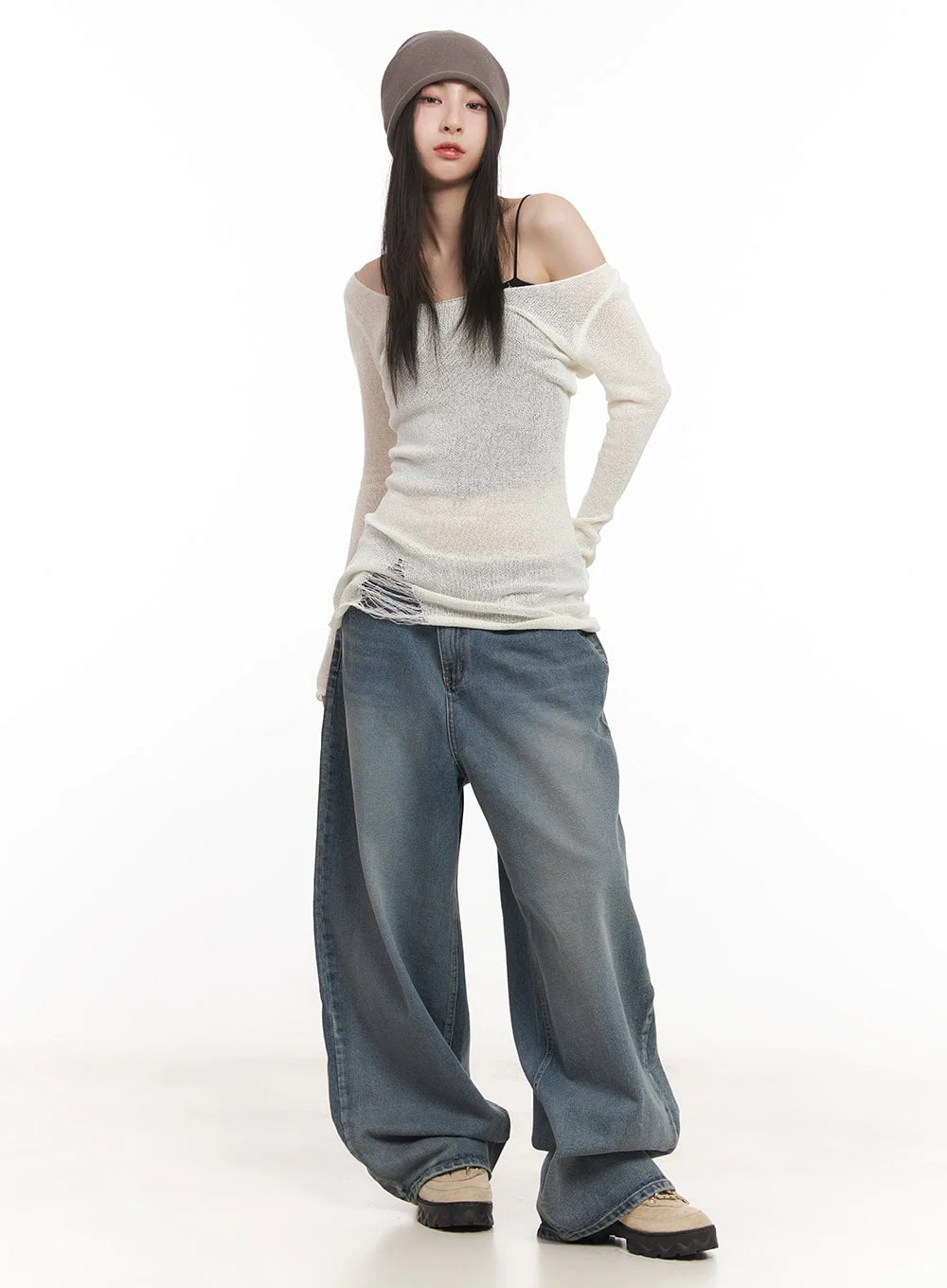 Shelly Washed Baggy Jeans CM518 - Image 7