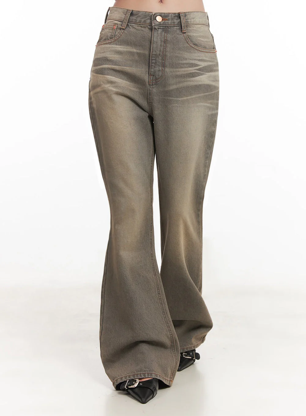 Sherry Washed Slim-Fit Bootcut Jeans IM528 - Image 2