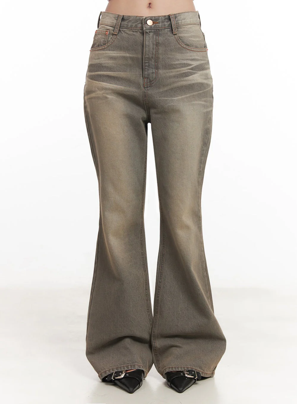 Sherry Washed Slim-Fit Bootcut Jeans IM528 - Image 6