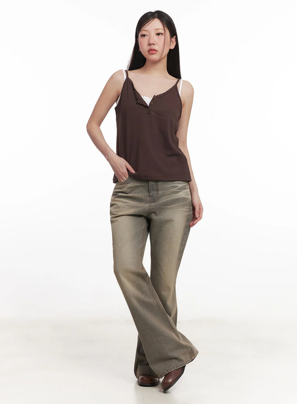 Sherry Washed Slim-Fit Bootcut Jeans IM528 - Image 9