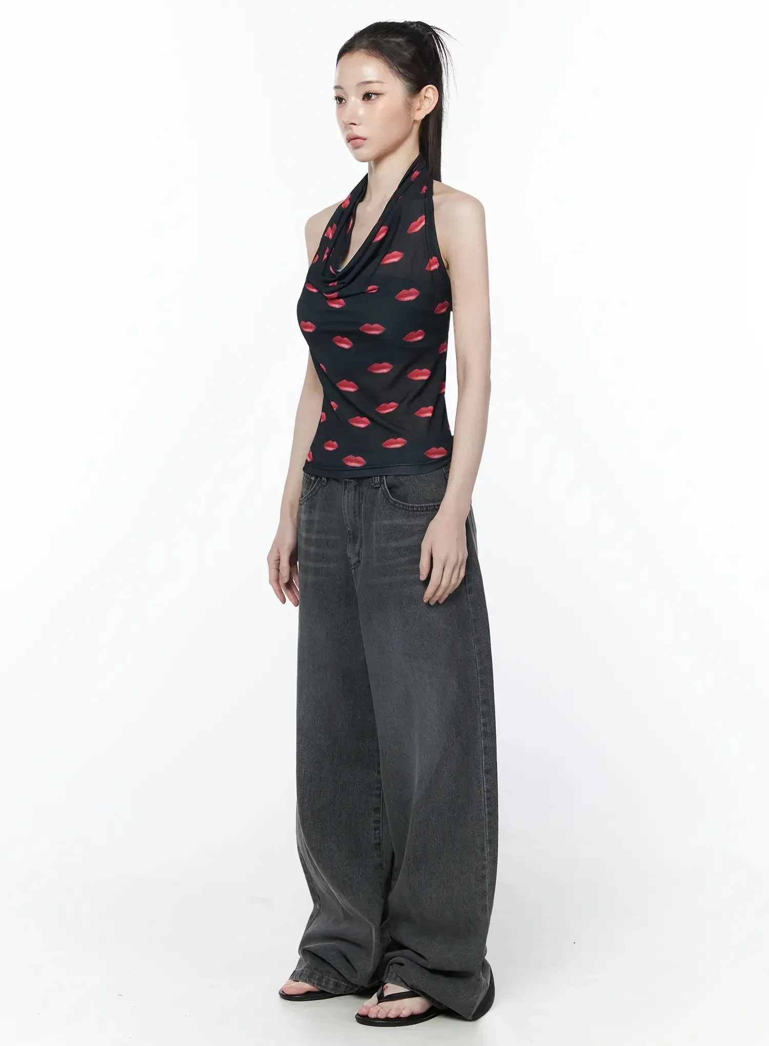 Shia Vintage Wash Wide-Leg Jeans IY514 - Image 6