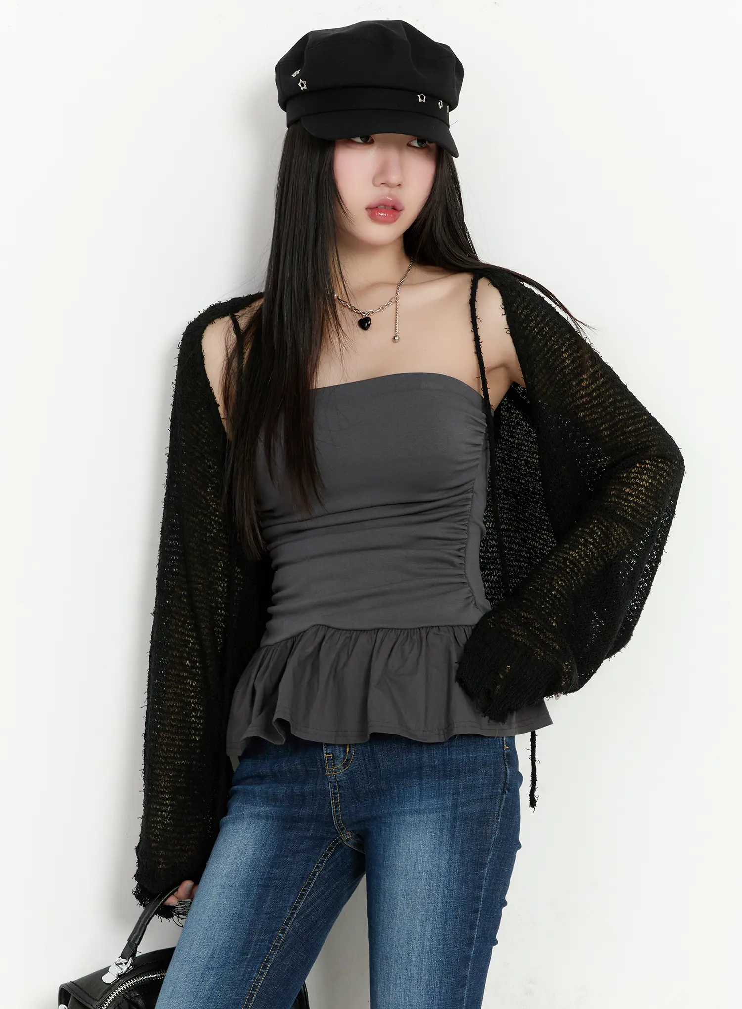 Shirred Flare Tube Top CM511