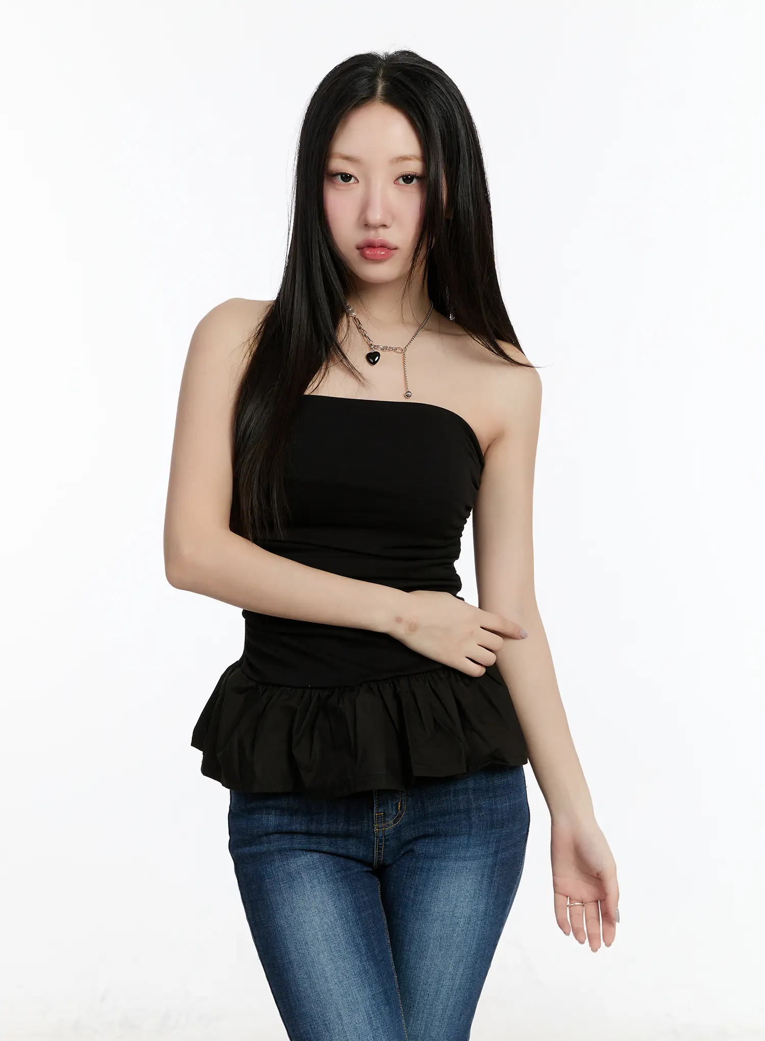 Shirred Flare Tube Top CM511 - Image 12