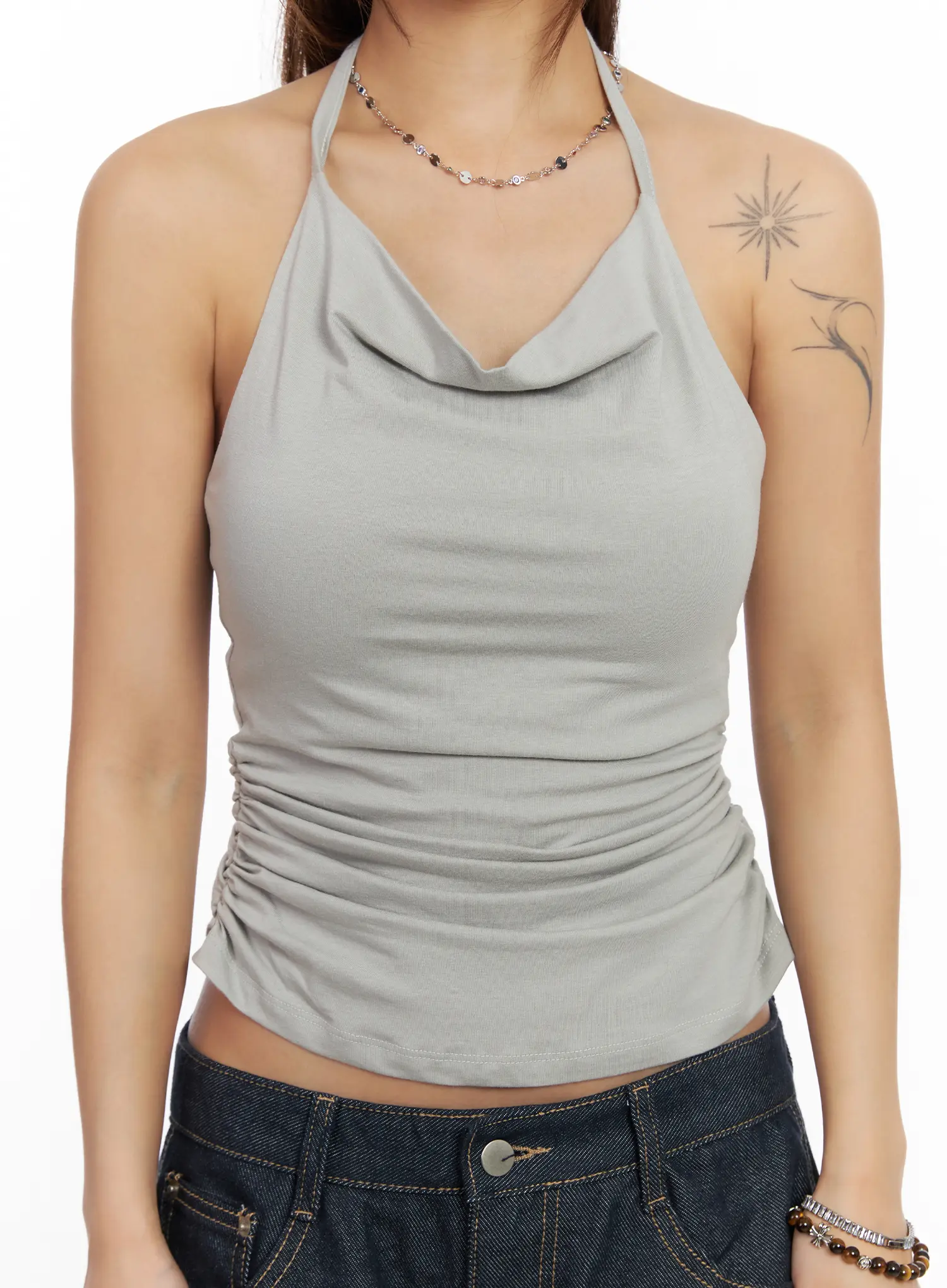 Shirred Halter Tank Top CM525 - Image 4