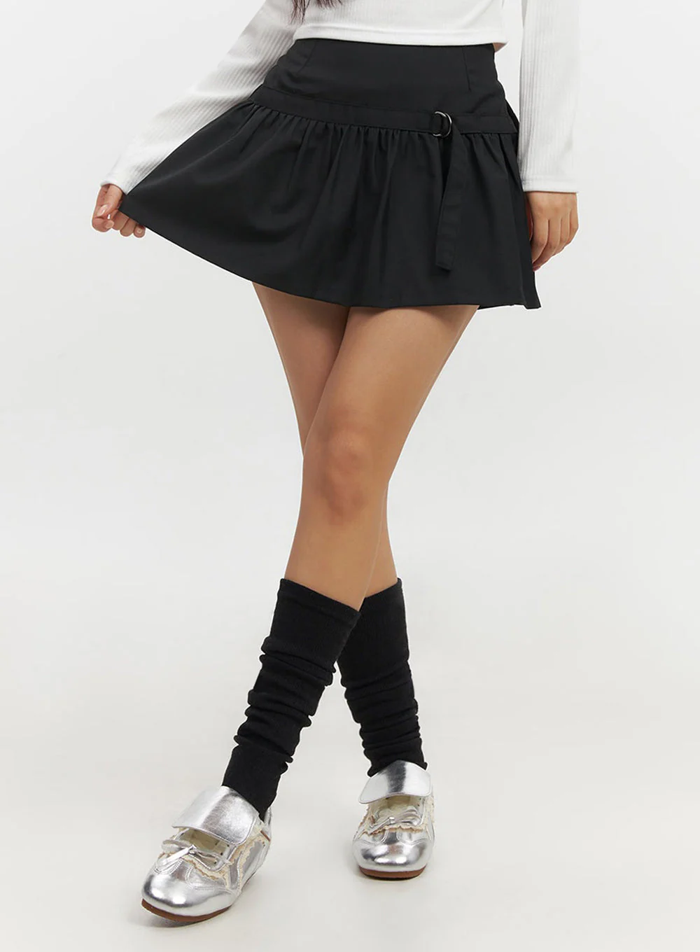 Shirred Mini Skirt IF510 - Image 2