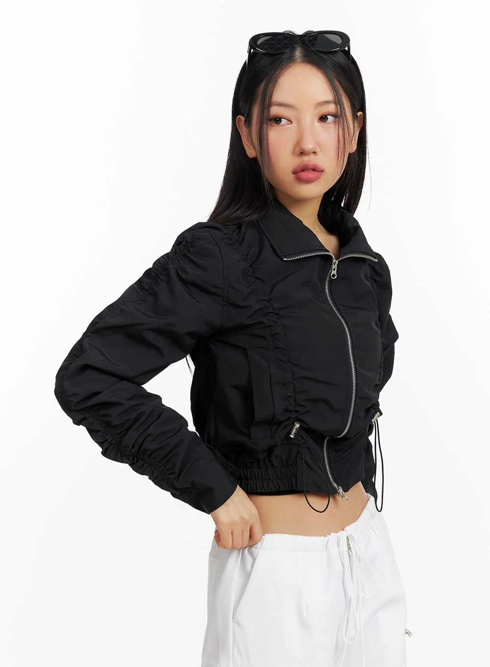 Shirred Nylon Crop Jacket CF414 - Image 4