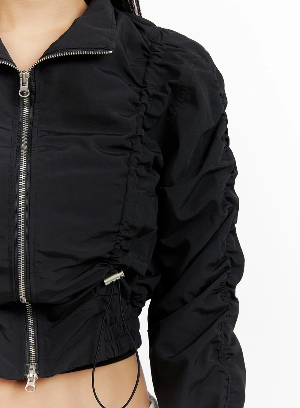 Shirred Nylon Crop Jacket CF414 - Image 5