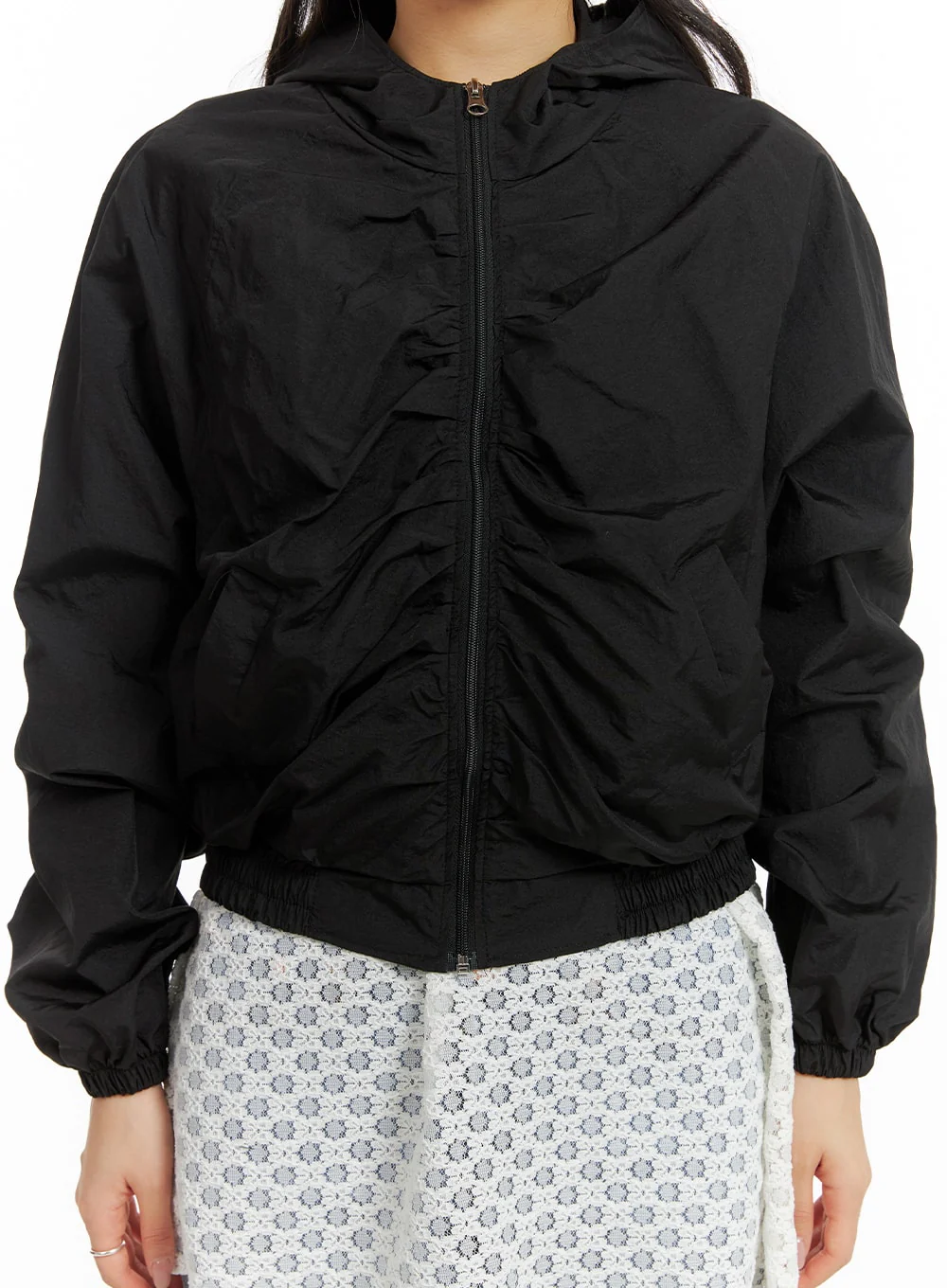 Shirred Nylon Hooded Jacket CM426 - Image 3