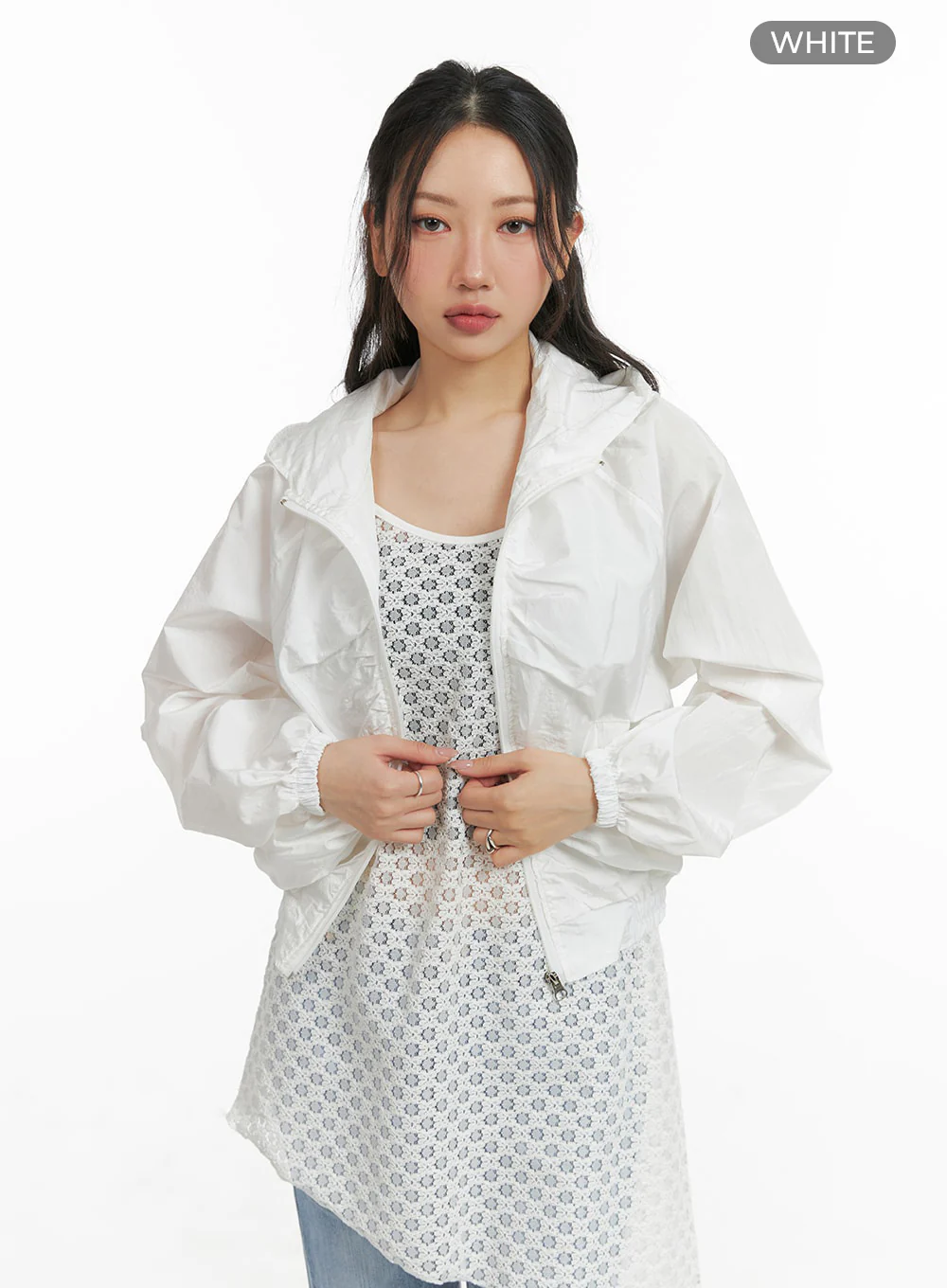 Shirred Nylon Hooded Jacket CM426 - Image 7