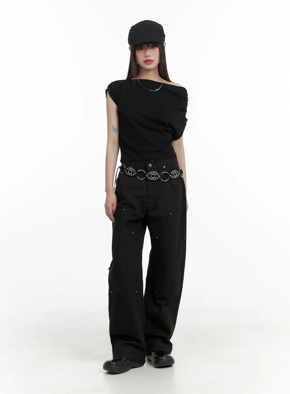 Shirred One-Shoulder Top CA419 - Image 2